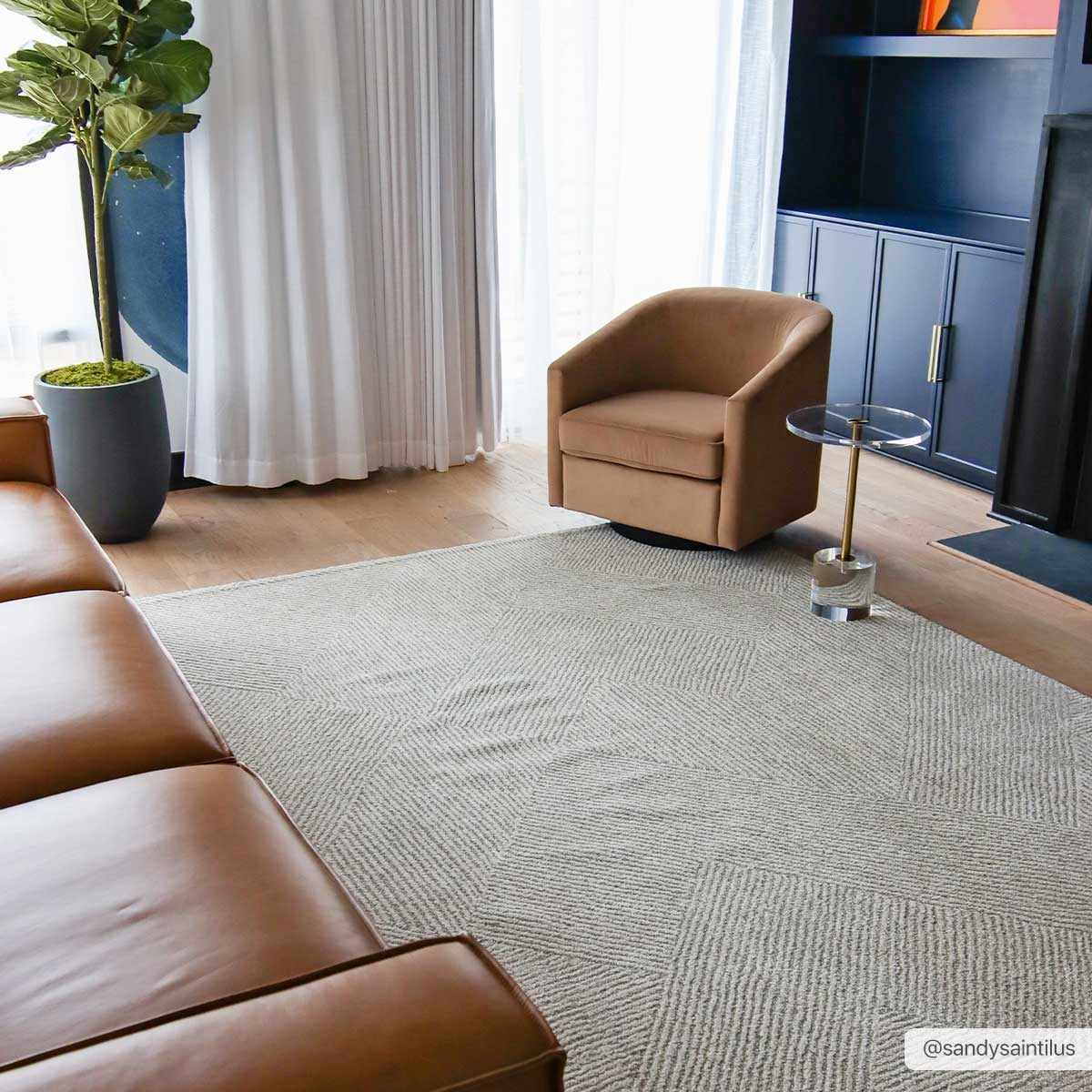 Haven Area Rug  High Pile  Machine Woven  Cream/Gray
