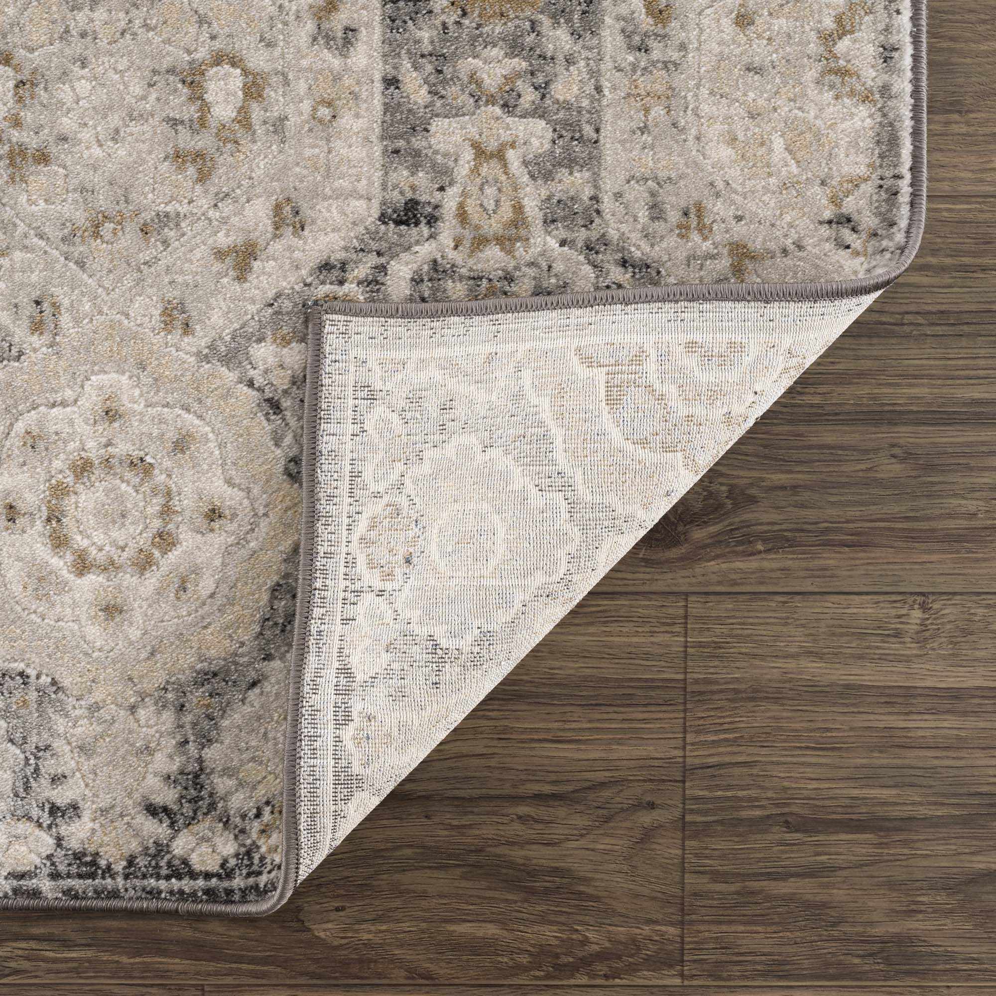 Minoan Area Rug  Traditional Machine Woven  Hexagonal Pattern