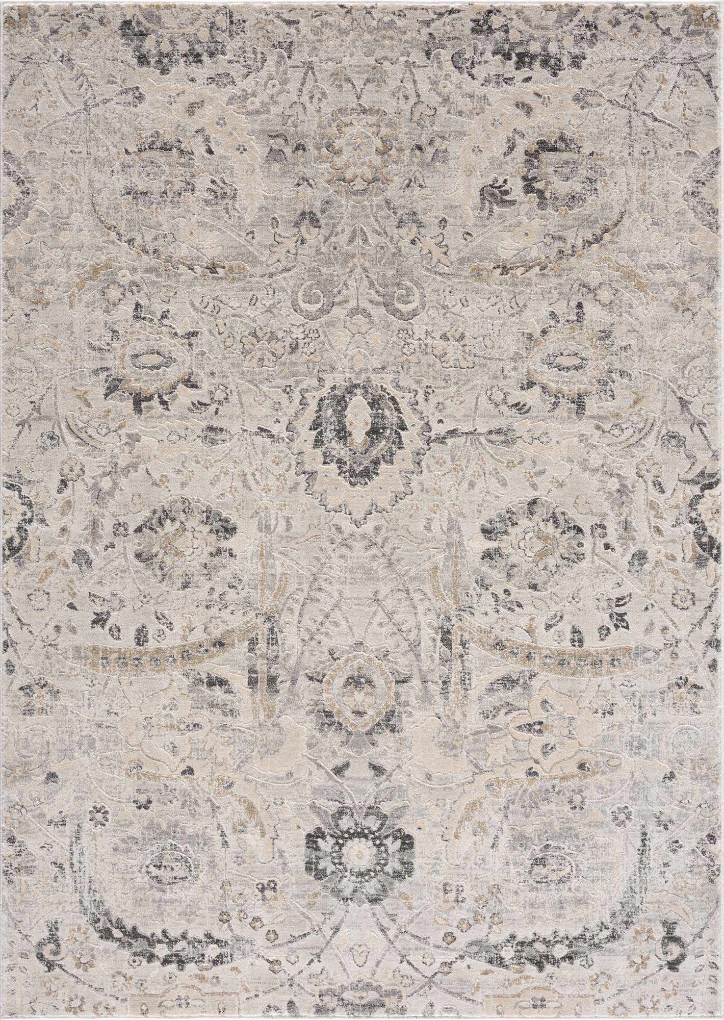 Grove Area Rug  Machine Woven  Medium Pile  Charcoal and Beige