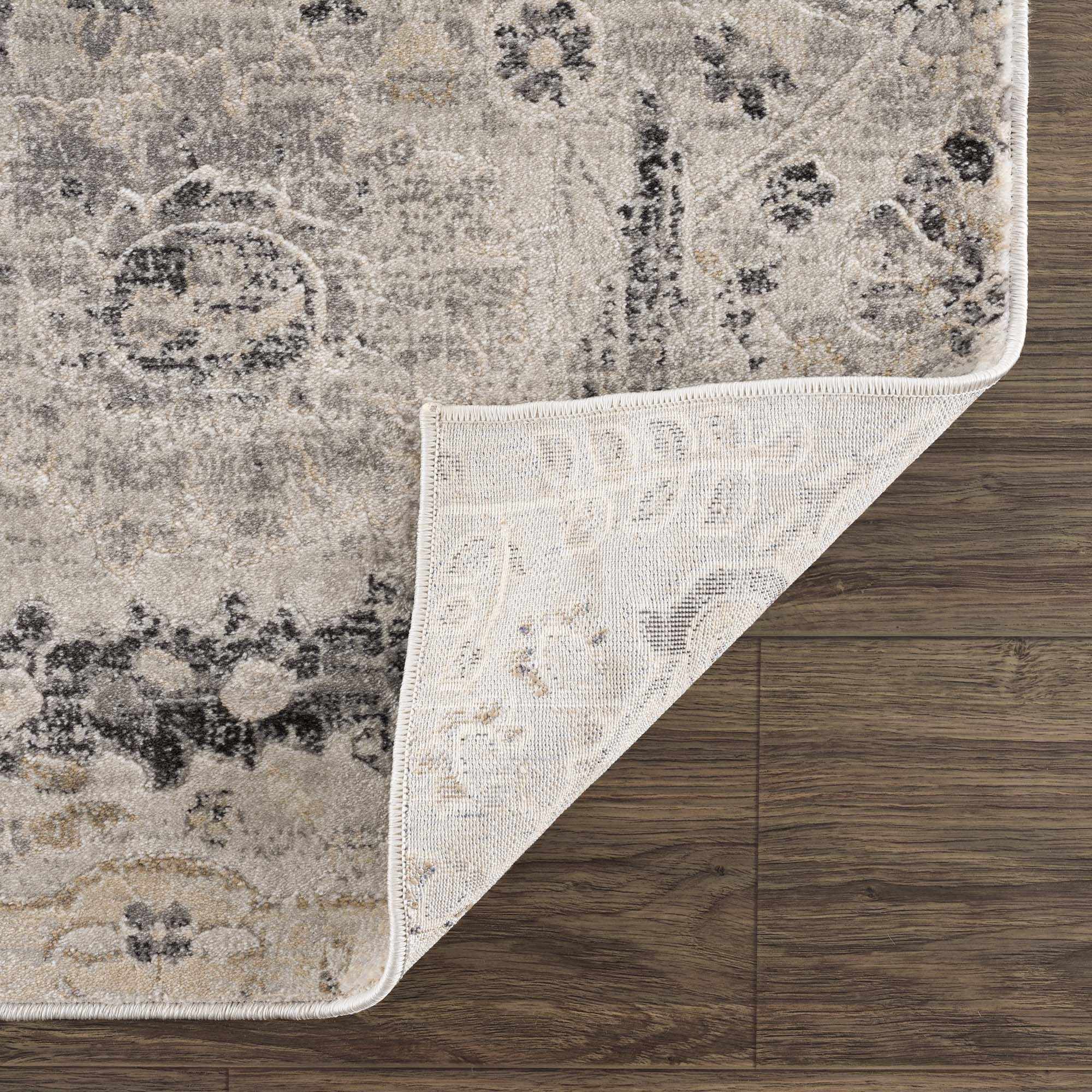 Grove Area Rug  Machine Woven  Medium Pile  Charcoal and Beige