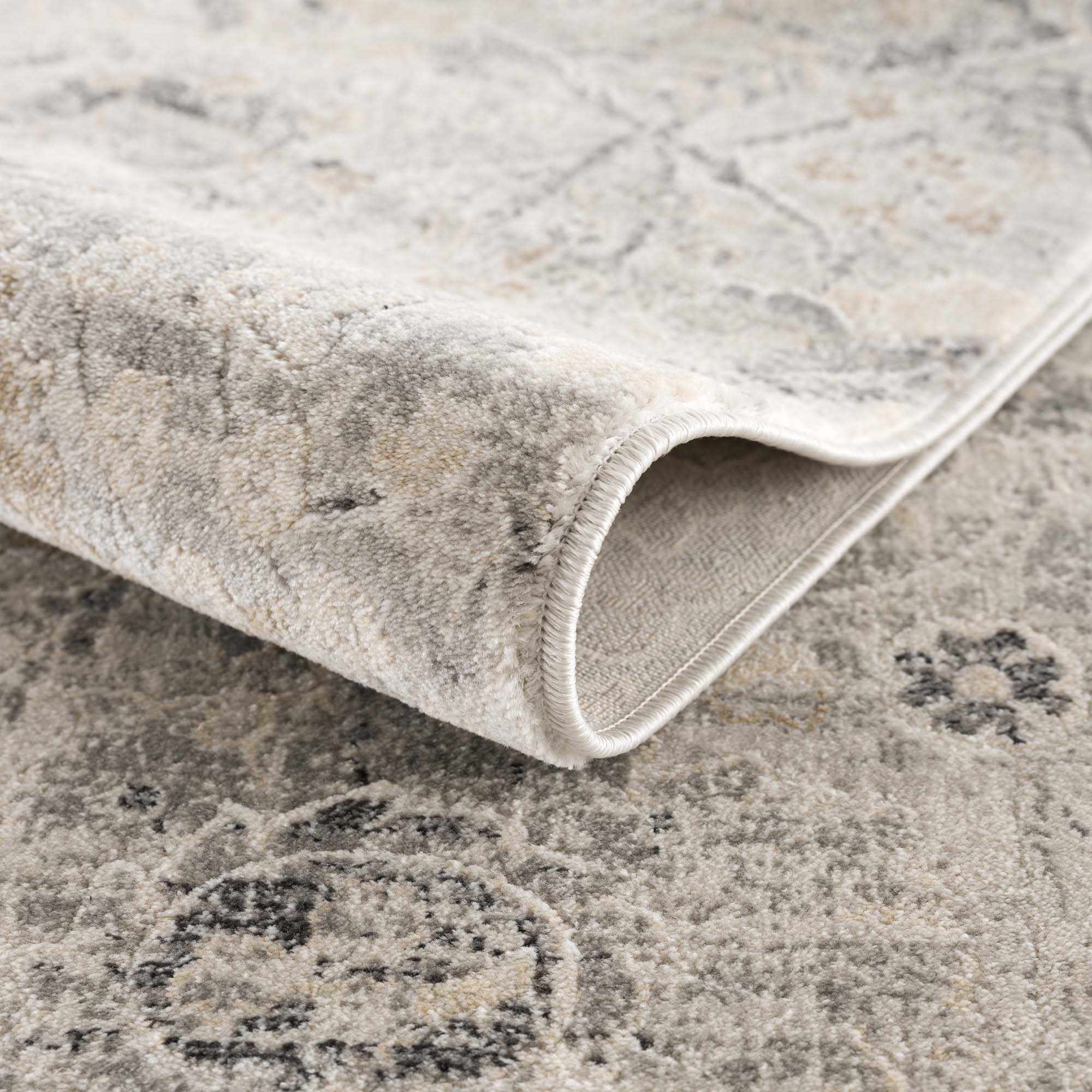Grove Area Rug  Machine Woven  Medium Pile  Charcoal and Beige