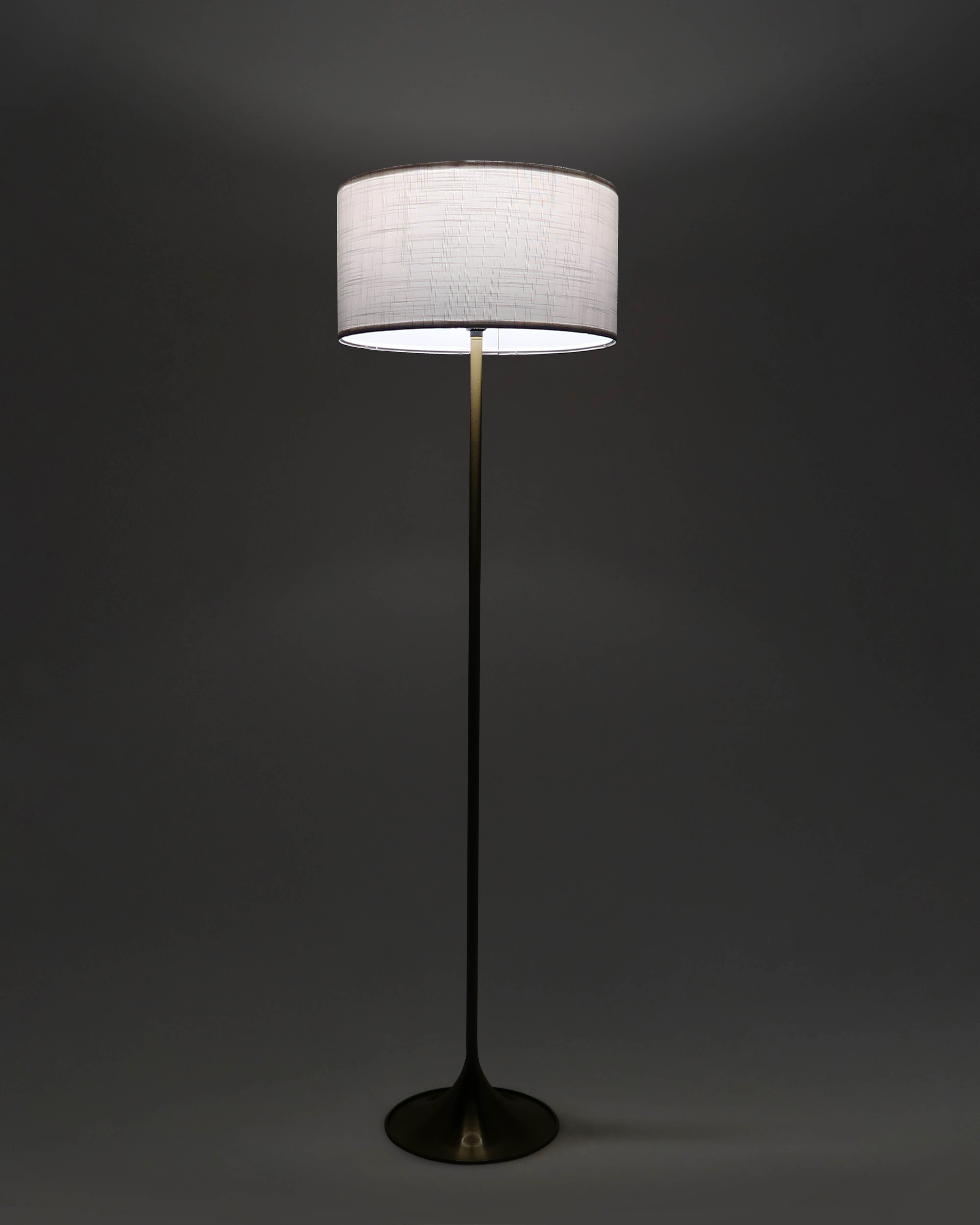 Quinn Floor Lamp | Sleek Black Finish, Linen Lampshade