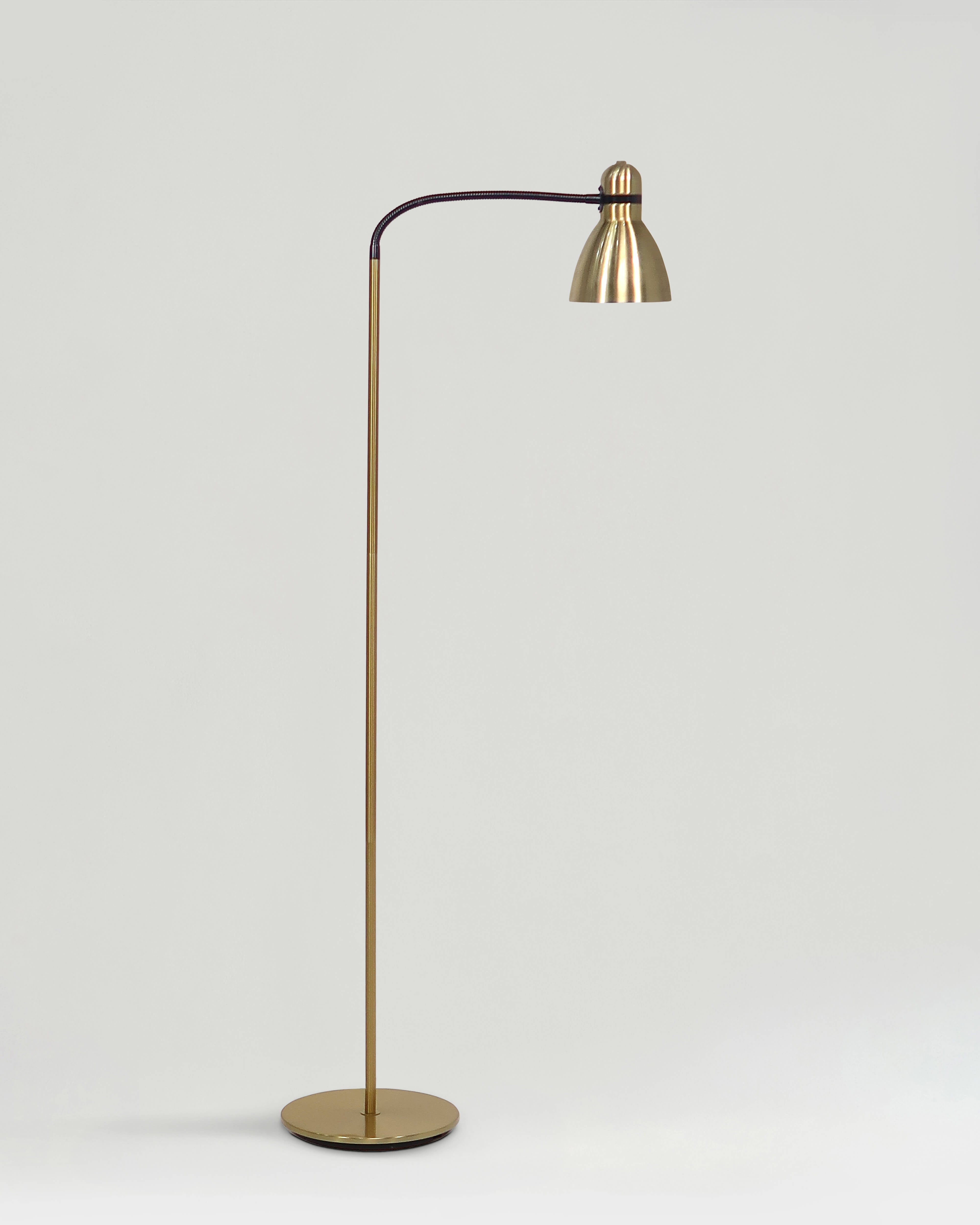 Avela Floor Lamp | Adjustable Height, Brass Finish