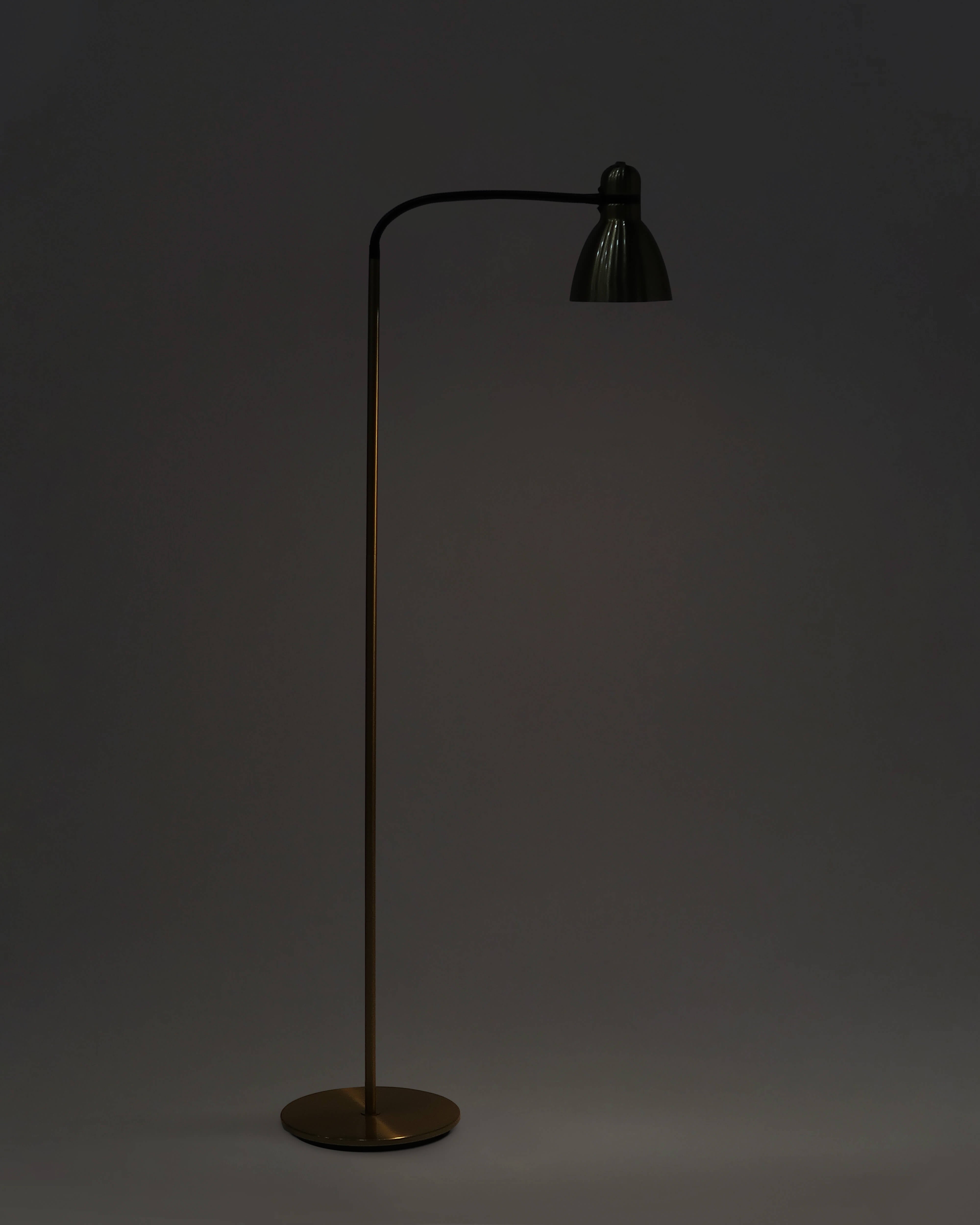 Avela Floor Lamp | Adjustable Height, Brass Finish