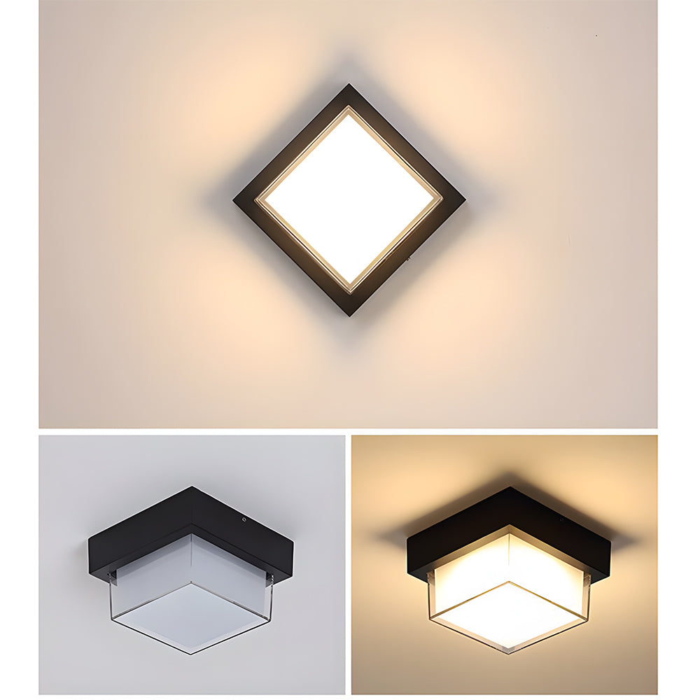 Bela Outdoor LED Ceiling Light | IP68 Waterproof, Modern Black Finish