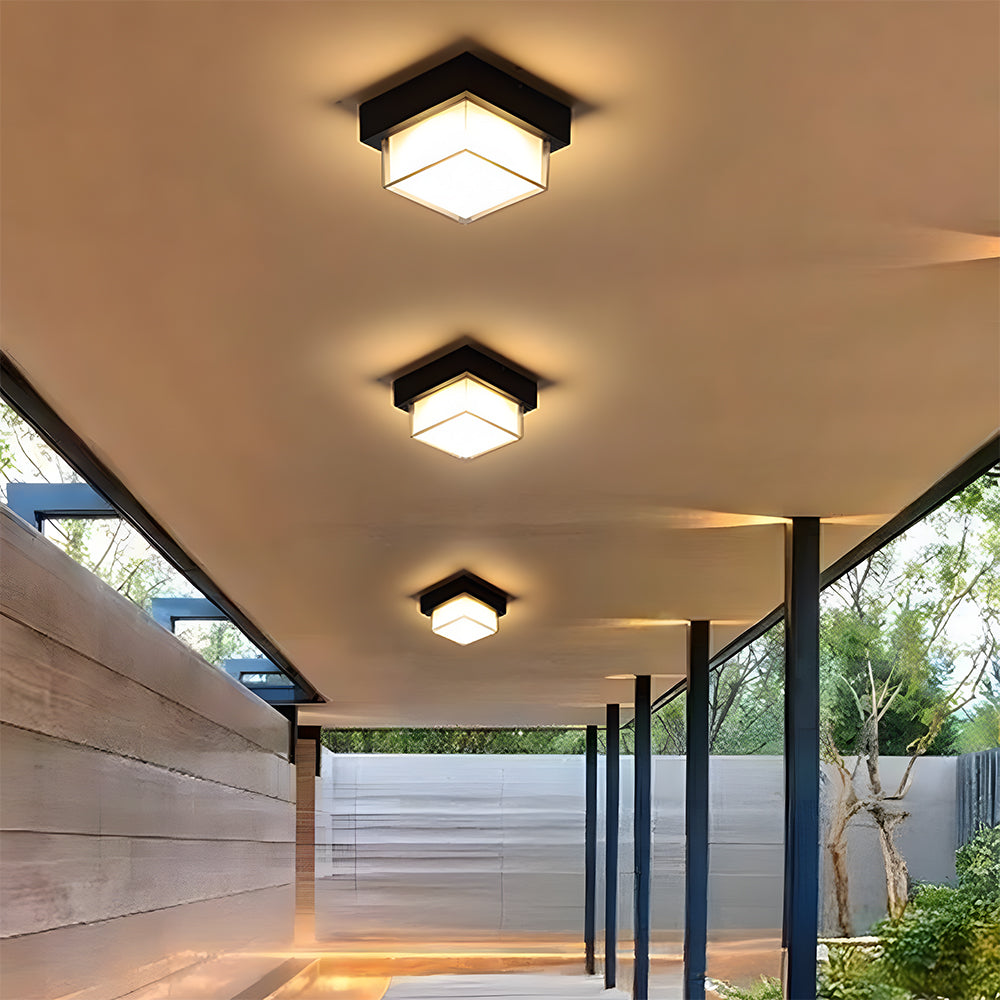Bela Outdoor LED Ceiling Light | IP68 Waterproof, Modern Black Finish
