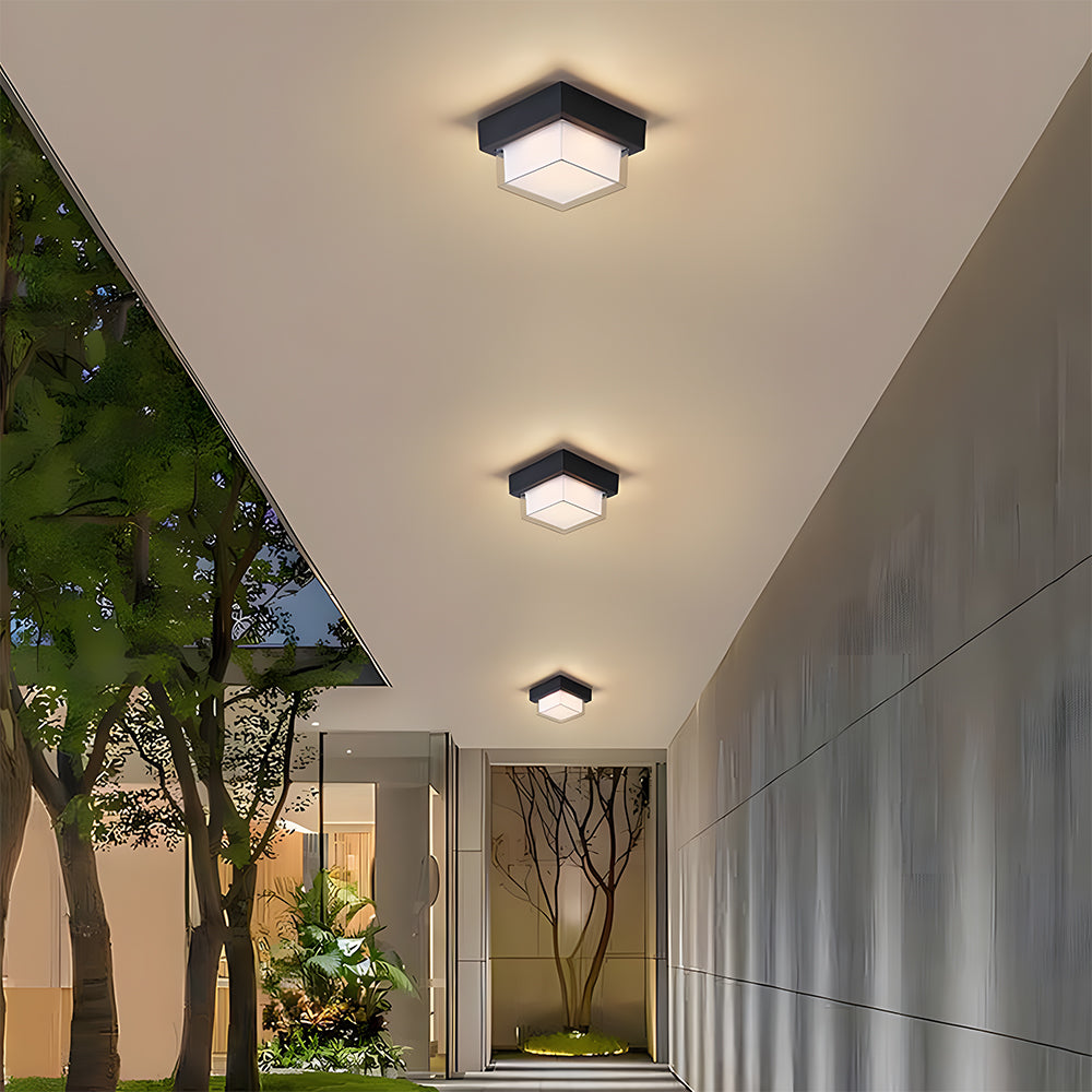 Bela Outdoor LED Ceiling Light | IP68 Waterproof, Modern Black Finish