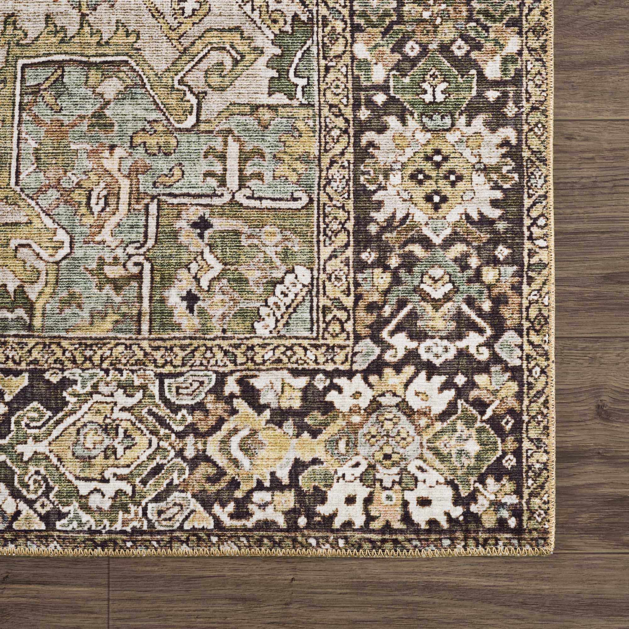 Navi Sage Green Area Rug  Machine Woven  100% Polyester