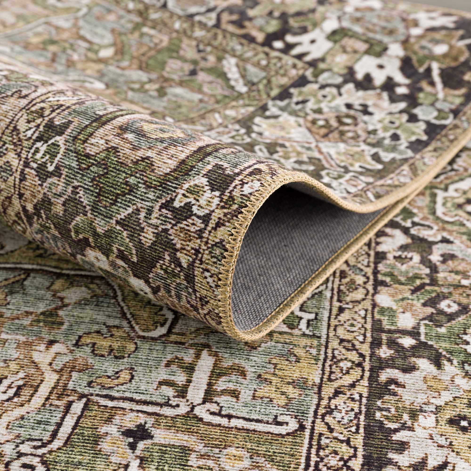 Navi Sage Green Area Rug  Machine Woven  100% Polyester