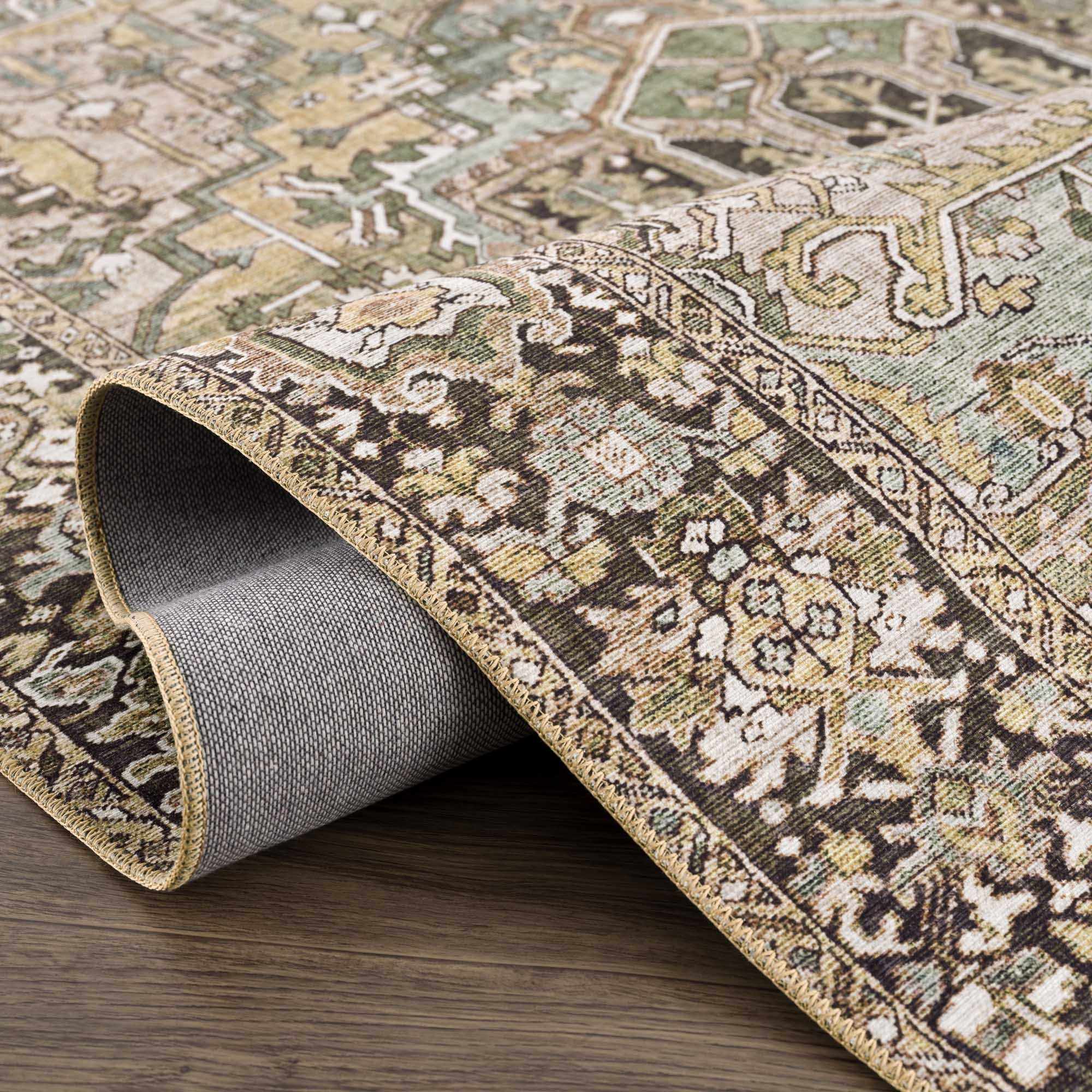 Navi Sage Green Area Rug  Machine Woven  100% Polyester