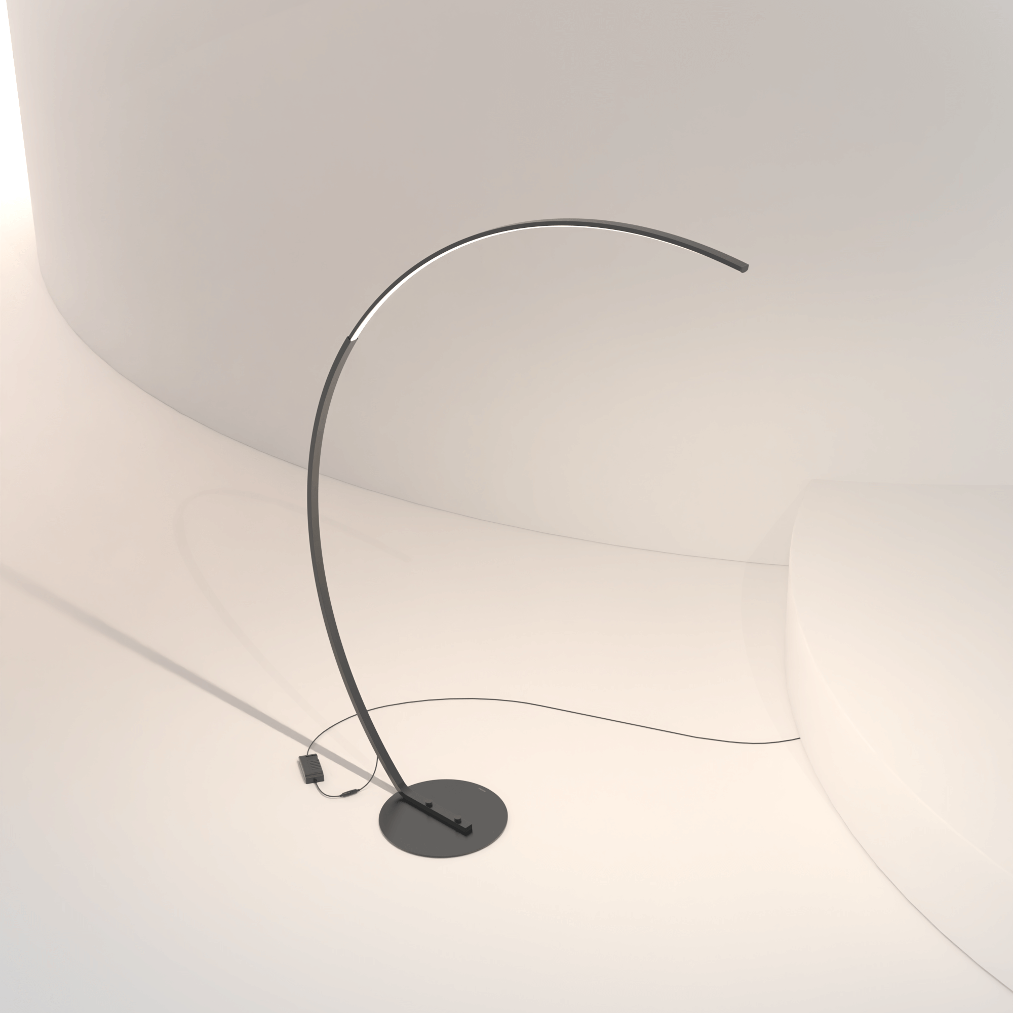 Luna Floor Lamp | Matte Black, Dimmable LED 2700K Light