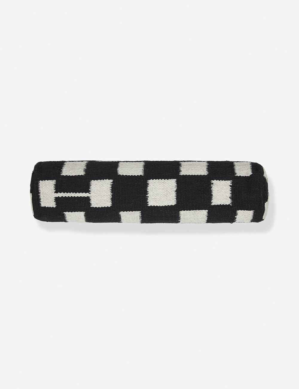 Bela Bolster Pillow | Organic Checkerboard Design, Woven Texture