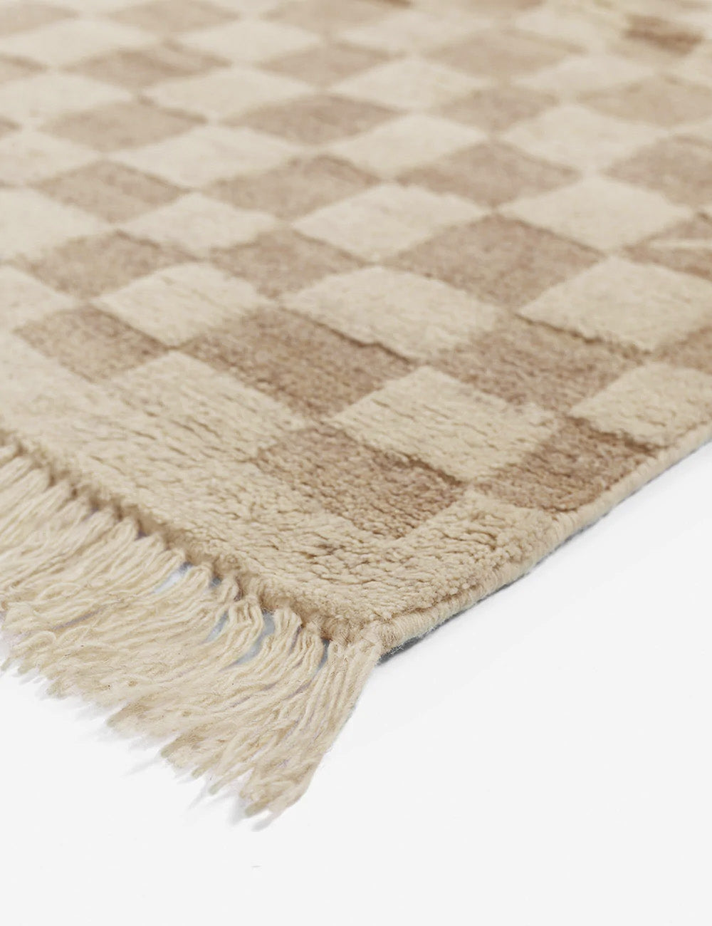 Bramble Hand-Knotted Wool Rug | Irregular Checkerboard Design