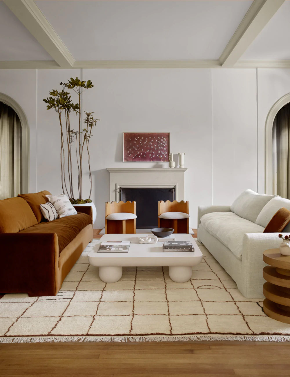 Bask Irregular Grid Wool Rug | Hand-Knotted, Geometric Accents