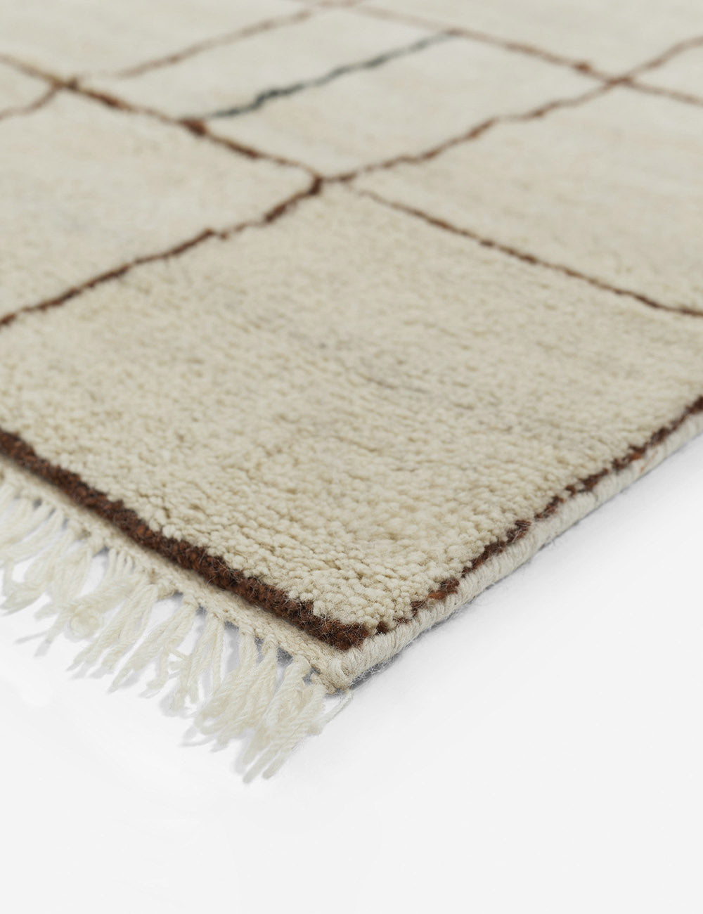 Bask Irregular Grid Wool Rug | Hand-Knotted, Geometric Accents