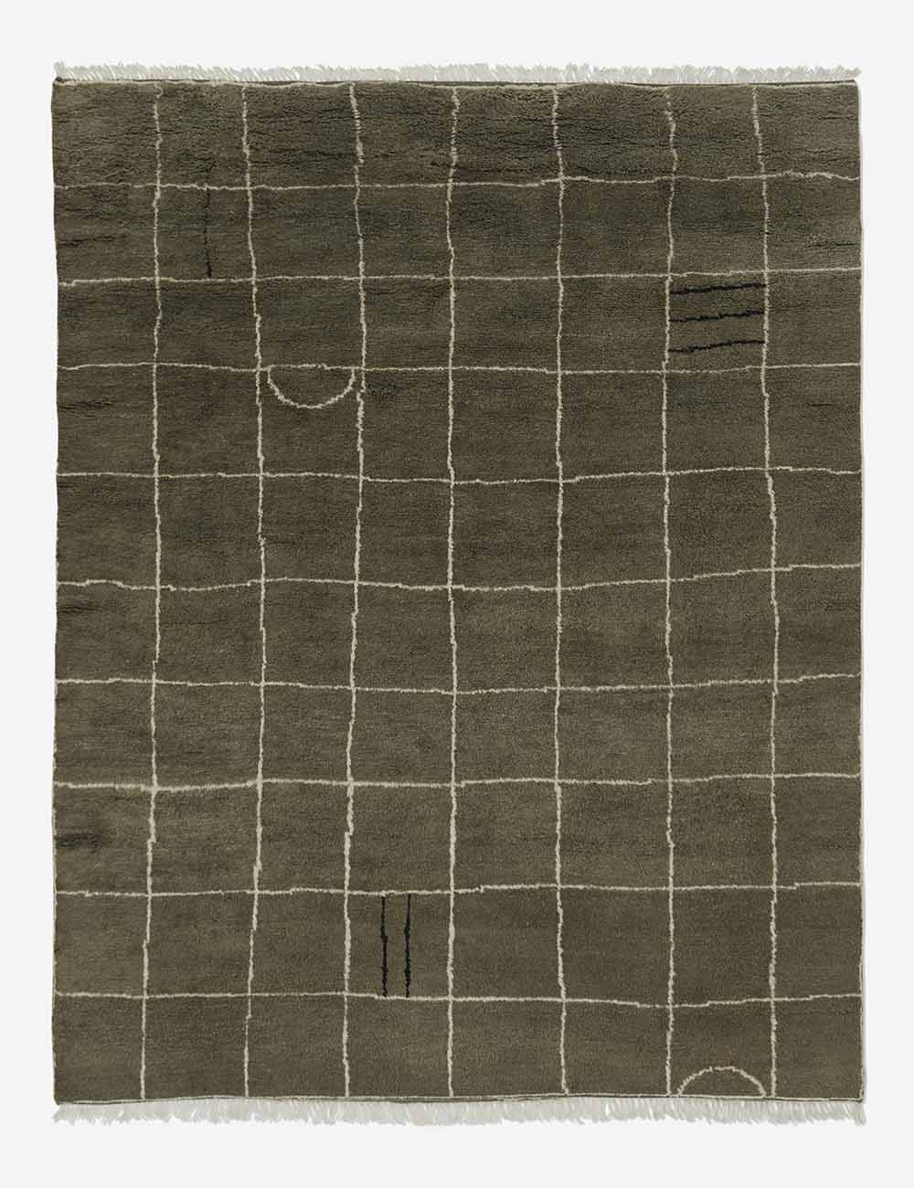 Bask Irregular Grid Wool Rug | Hand-Knotted, Geometric Accents