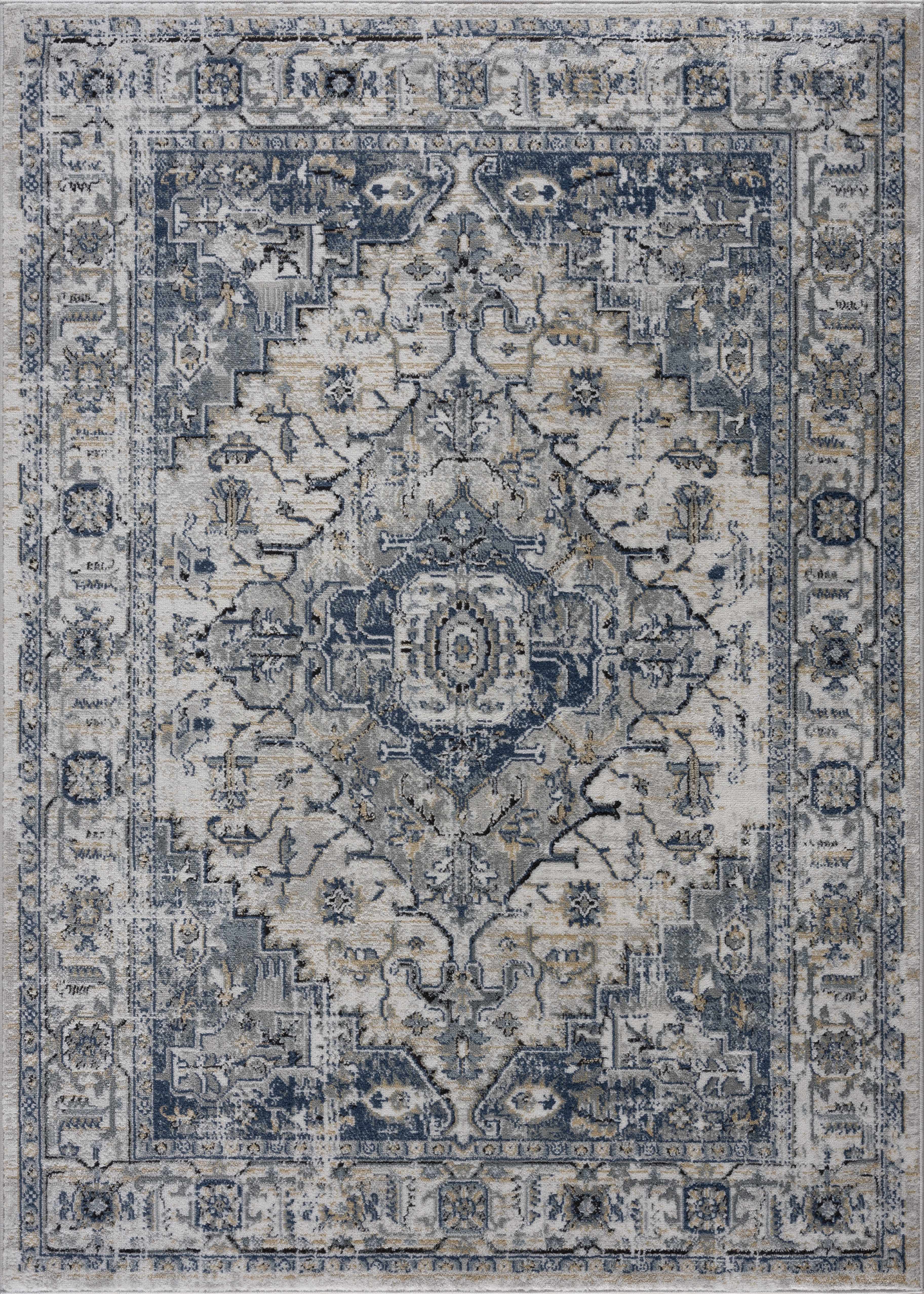 Mira Area Rug Machine Woven Light Gray, Traditional Style