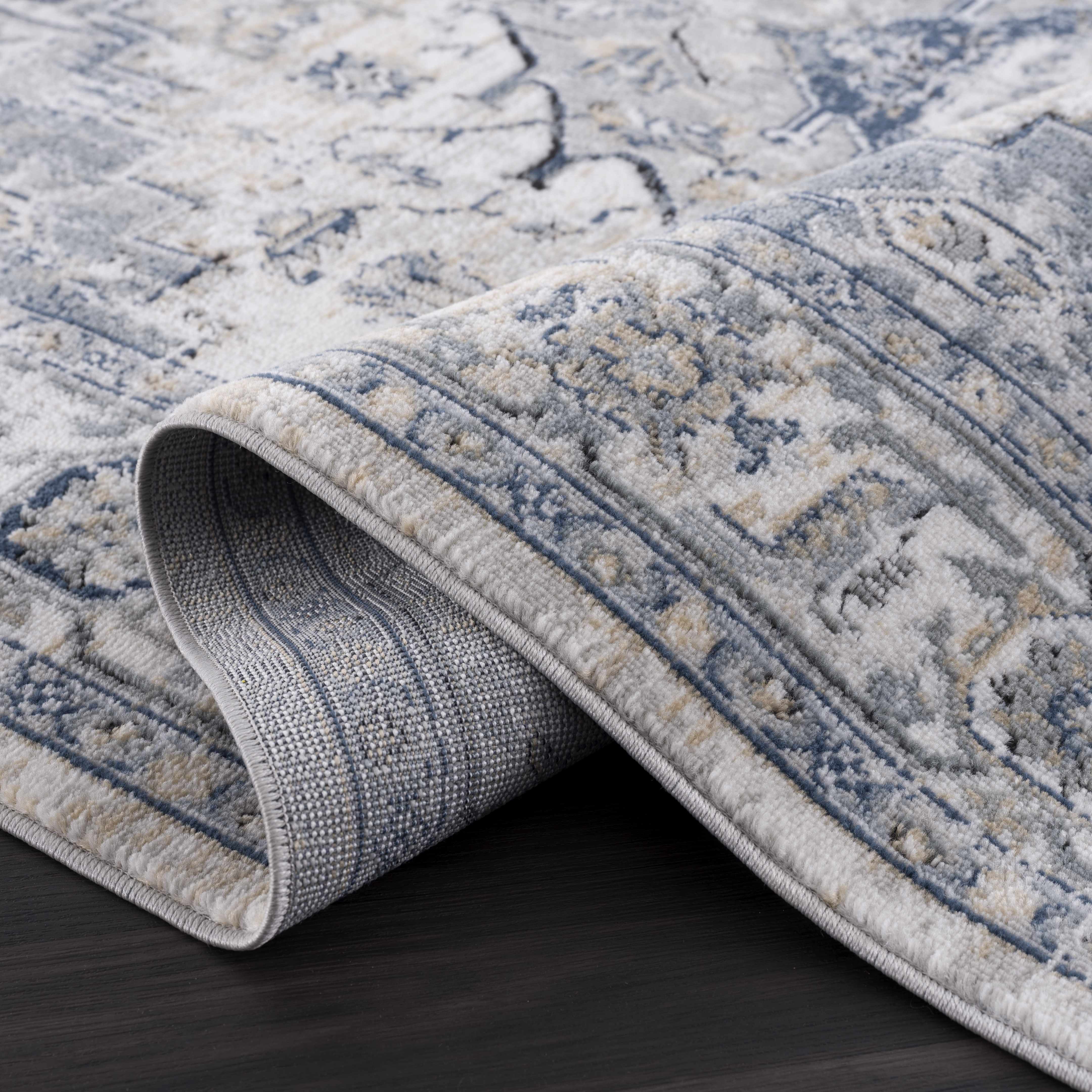 Mira Area Rug Machine Woven Light Gray, Traditional Style