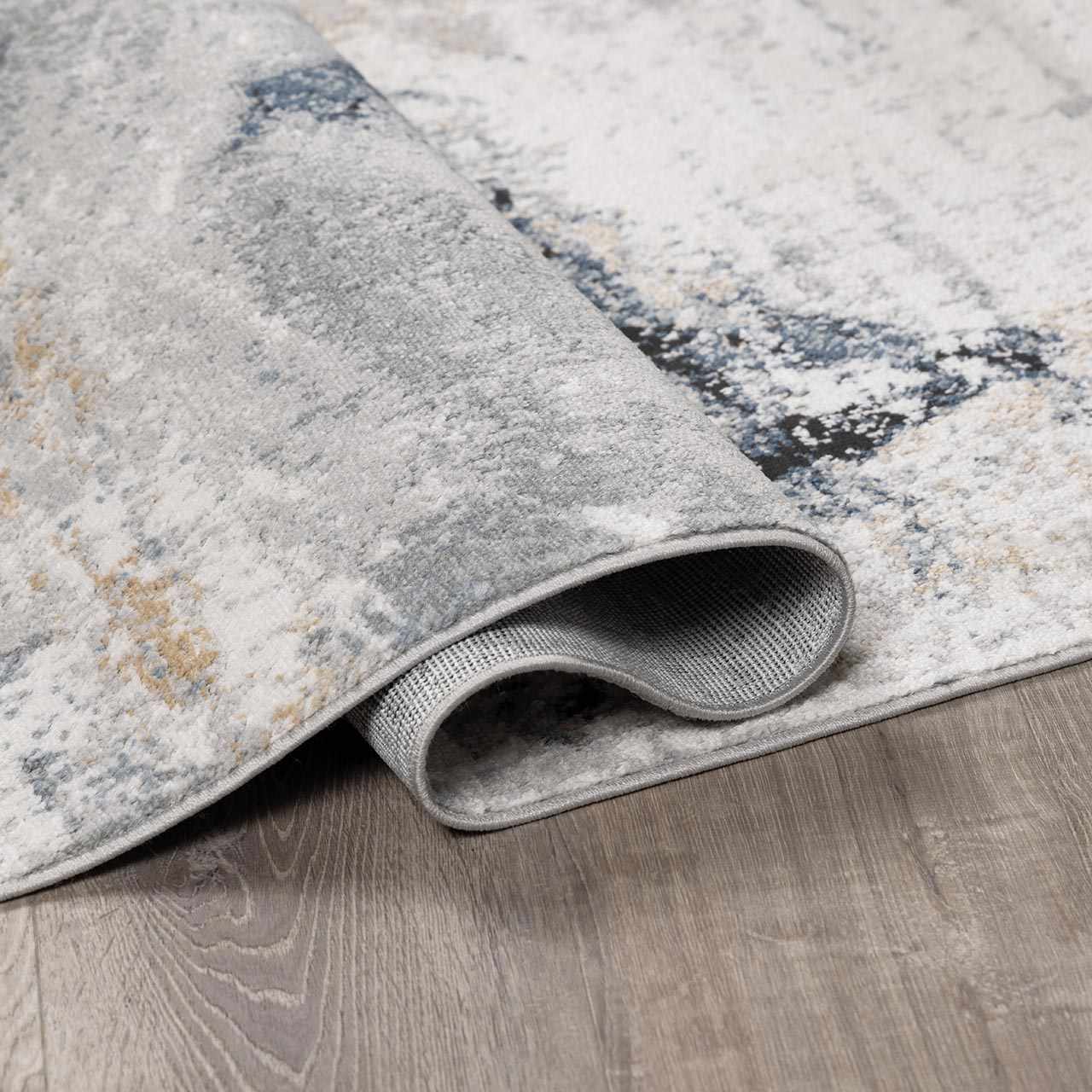 Blythe Dark Blue Marble Rug  Machine Woven, Medium Pile
