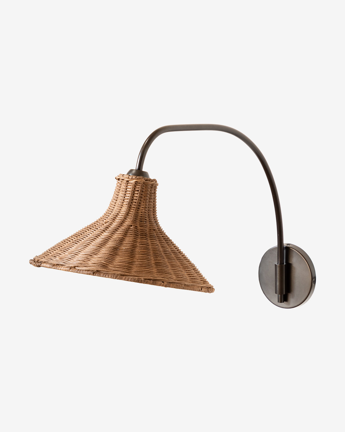 Bello Woven Sconce  Rattan Shade, Antique Bronze Finish