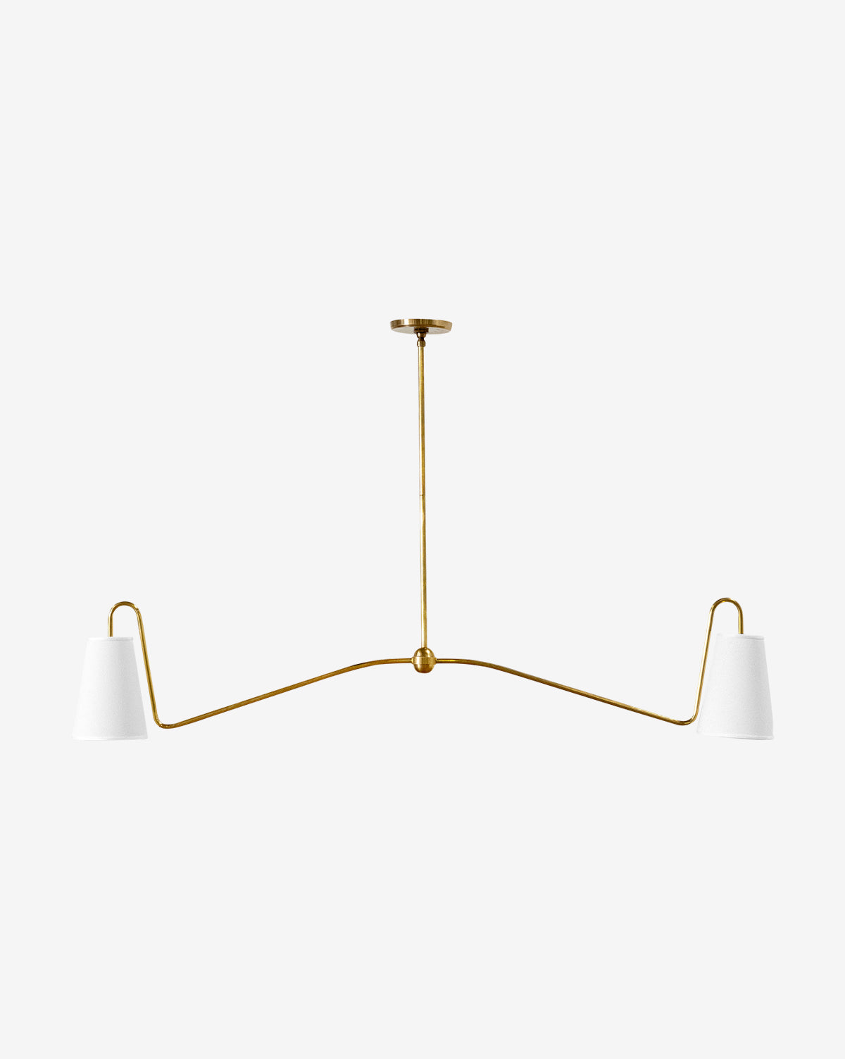 Juno Linear Chandelier  Minimalist Design, Linen Shades