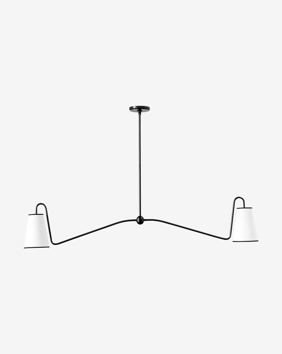 Juno Linear Chandelier  Minimalist Design, Linen Shades