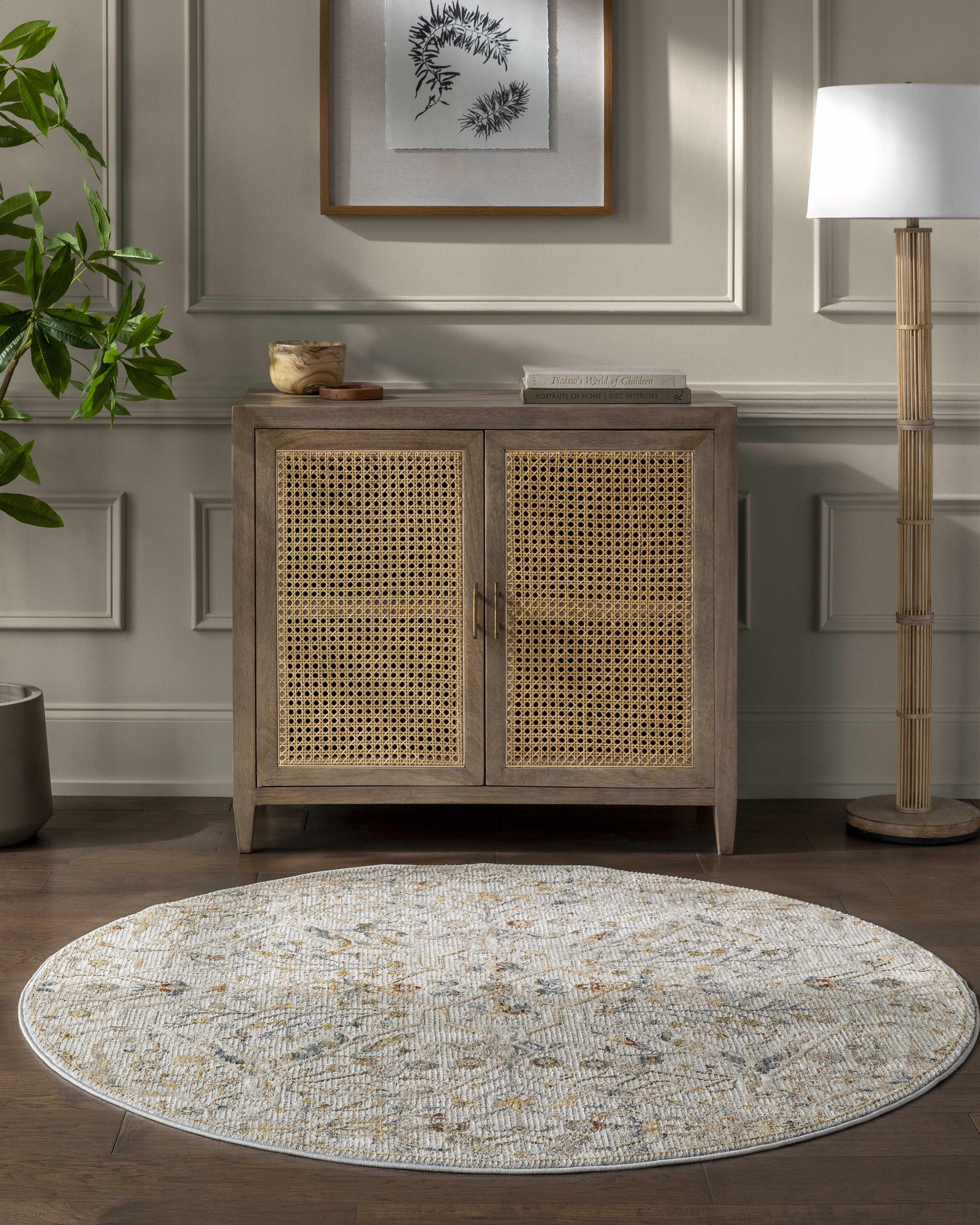 Bela Oushak Floral Rug  Machine Woven, Medium Pile, Made in Turkey