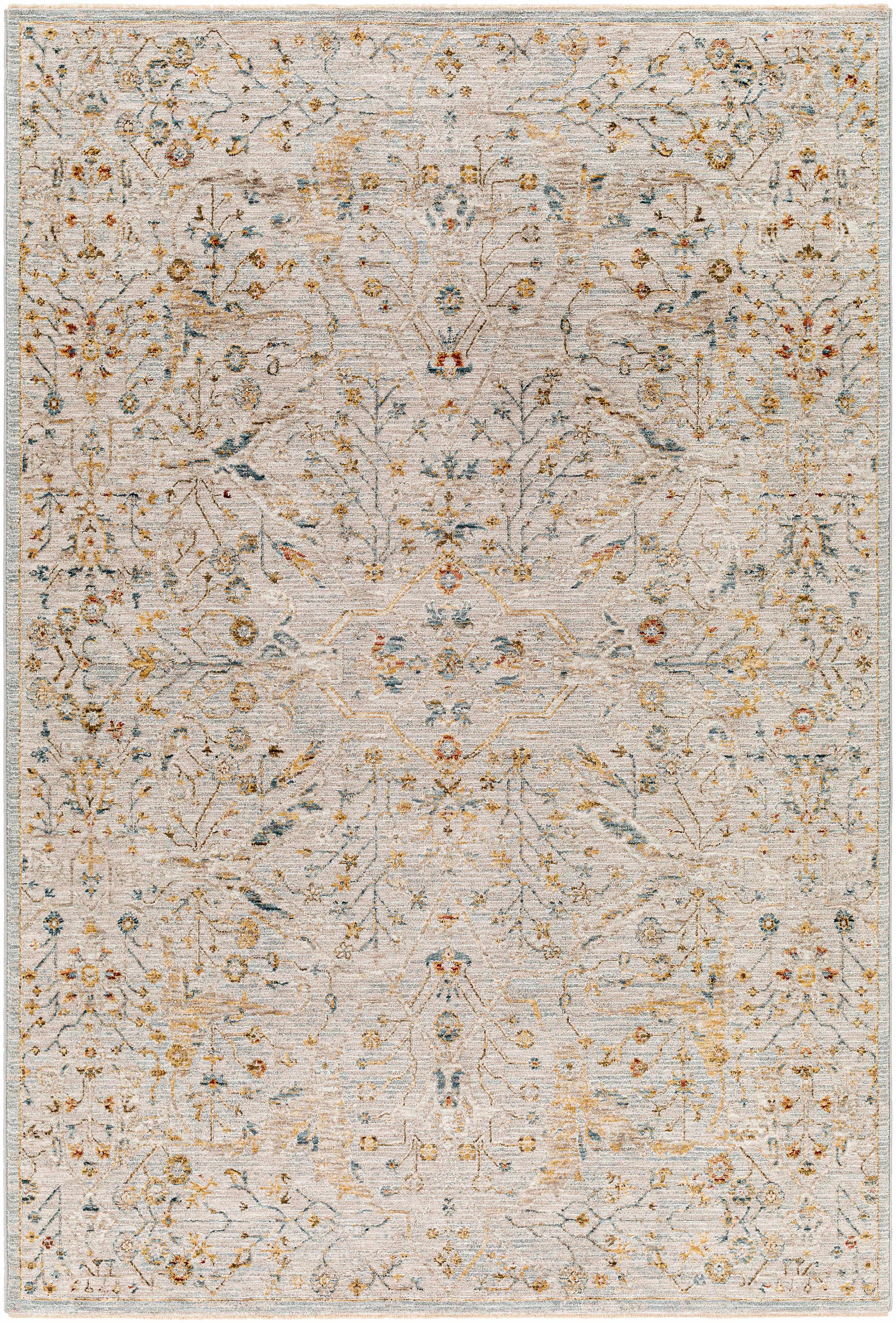 Bela Oushak Floral Rug  Machine Woven, Medium Pile, Made in Turkey
