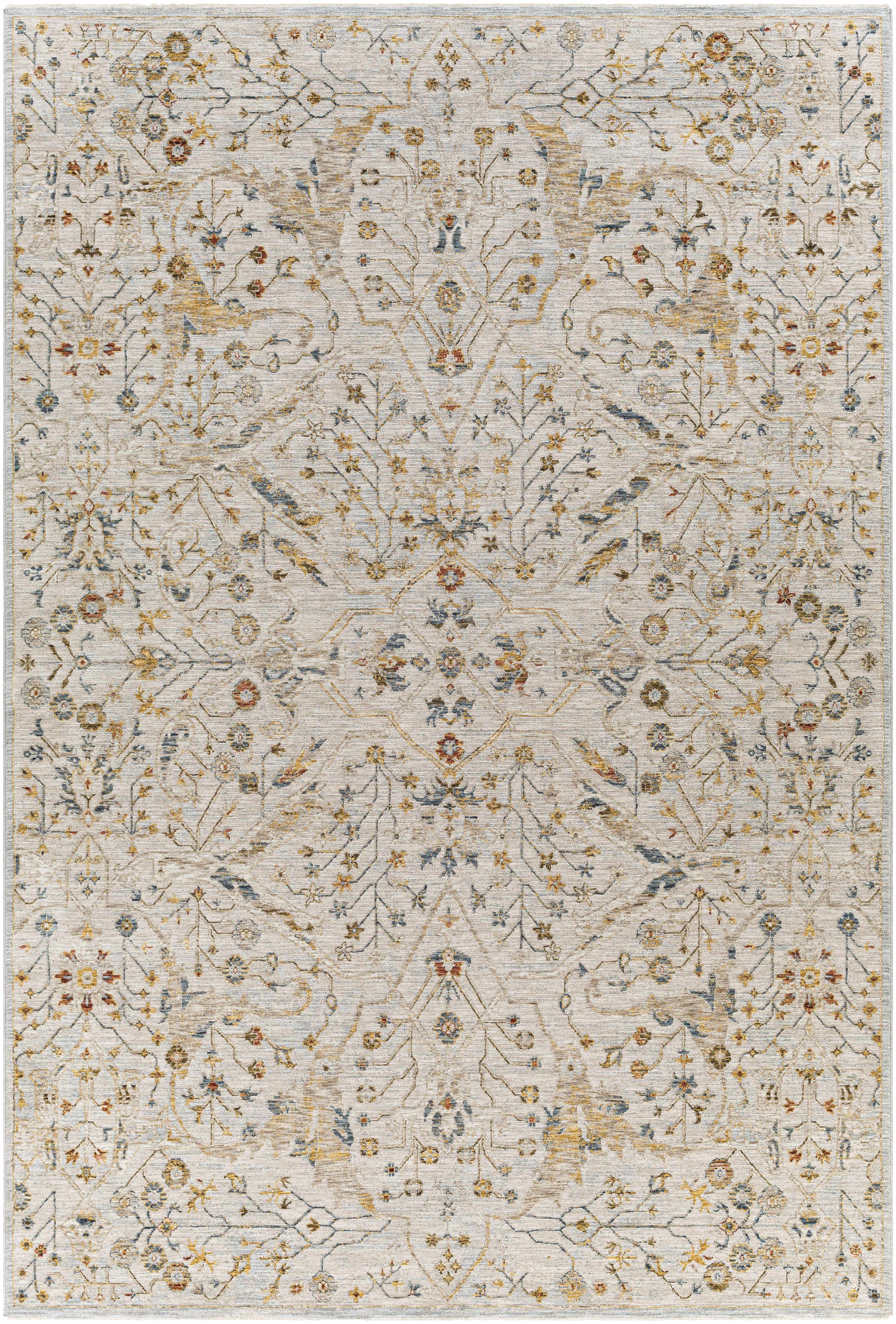 Bela Oushak Floral Rug  Machine Woven, Medium Pile, Made in Turkey