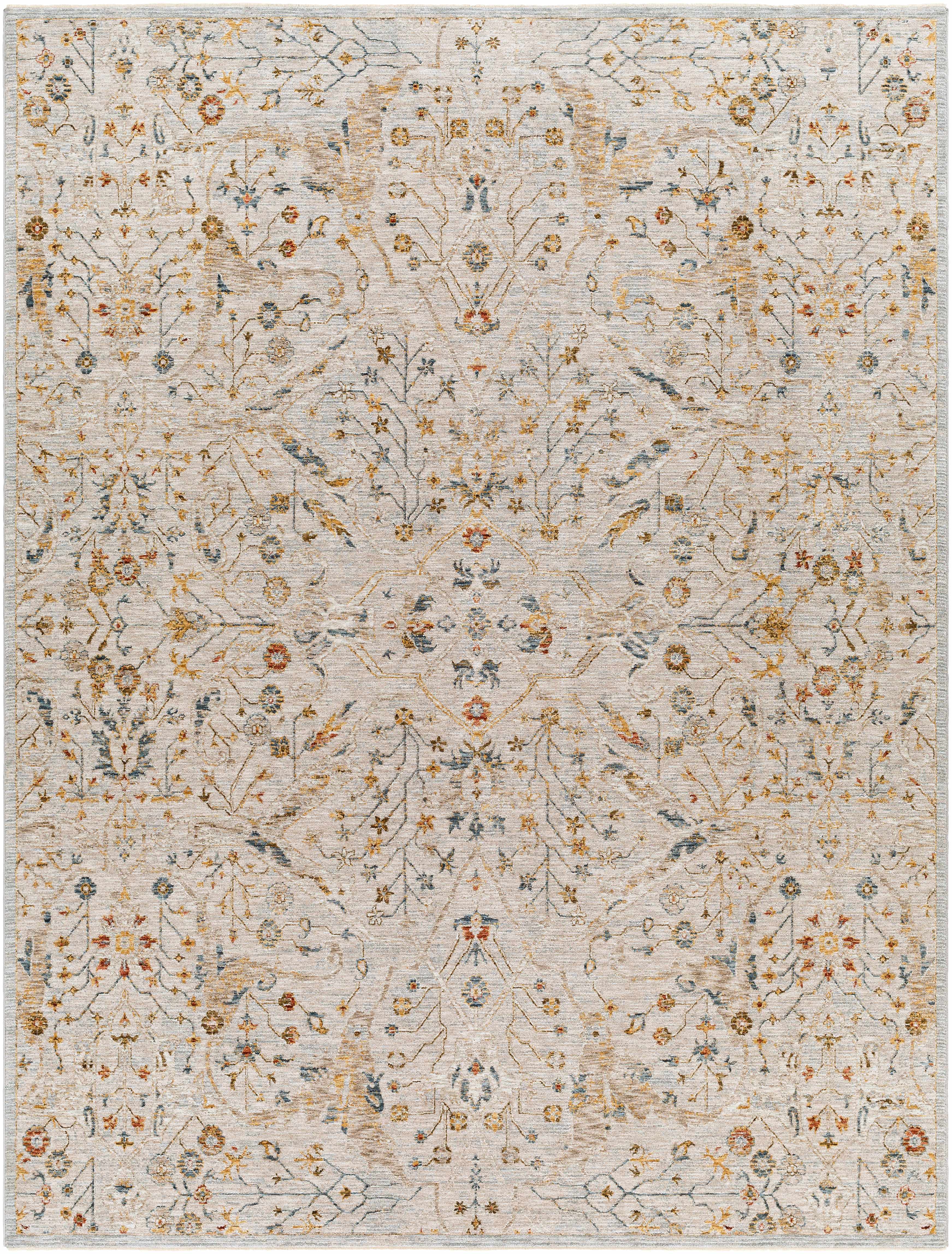 Bela Oushak Floral Rug  Machine Woven, Medium Pile, Made in Turkey