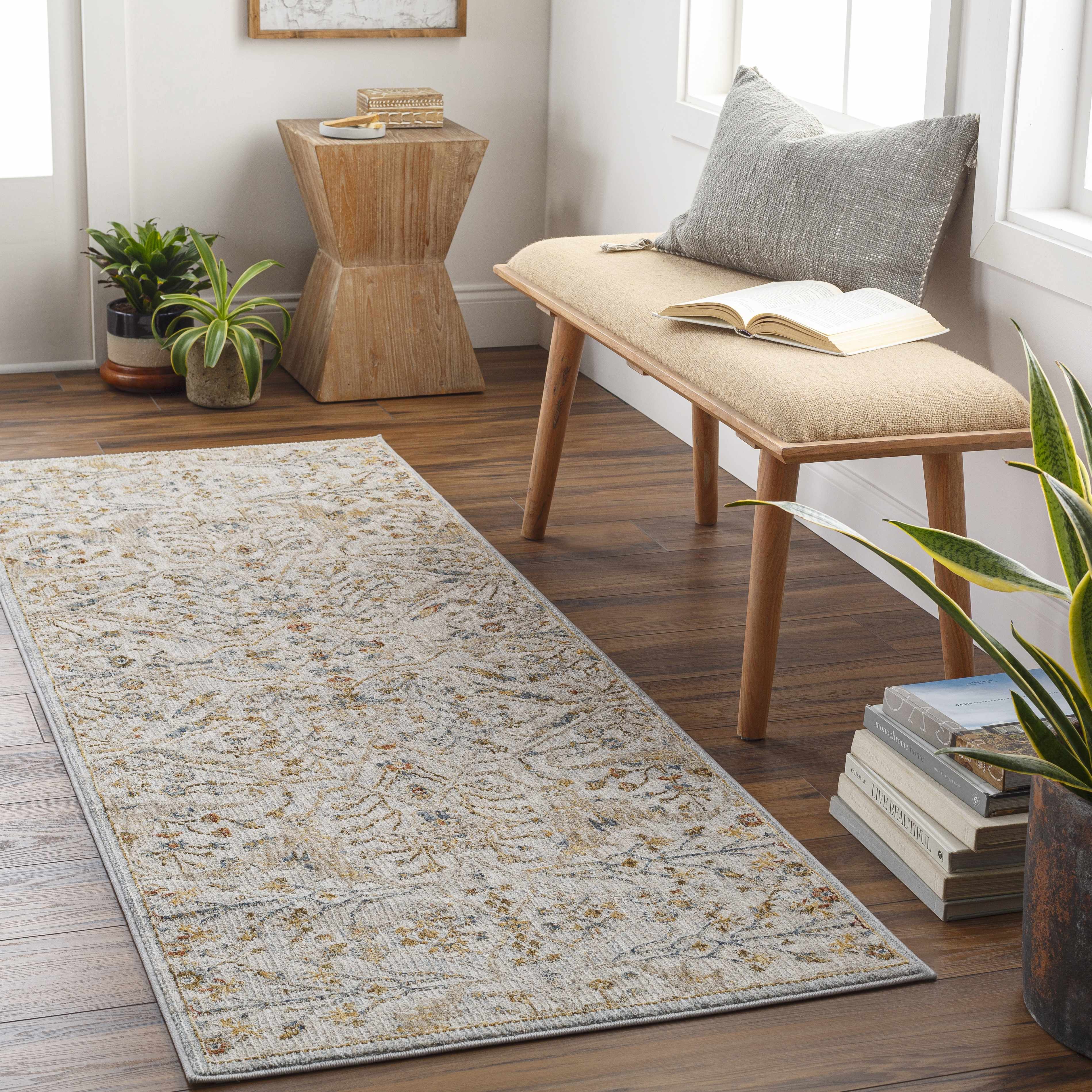 Bela Oushak Floral Rug  Machine Woven, Medium Pile, Made in Turkey