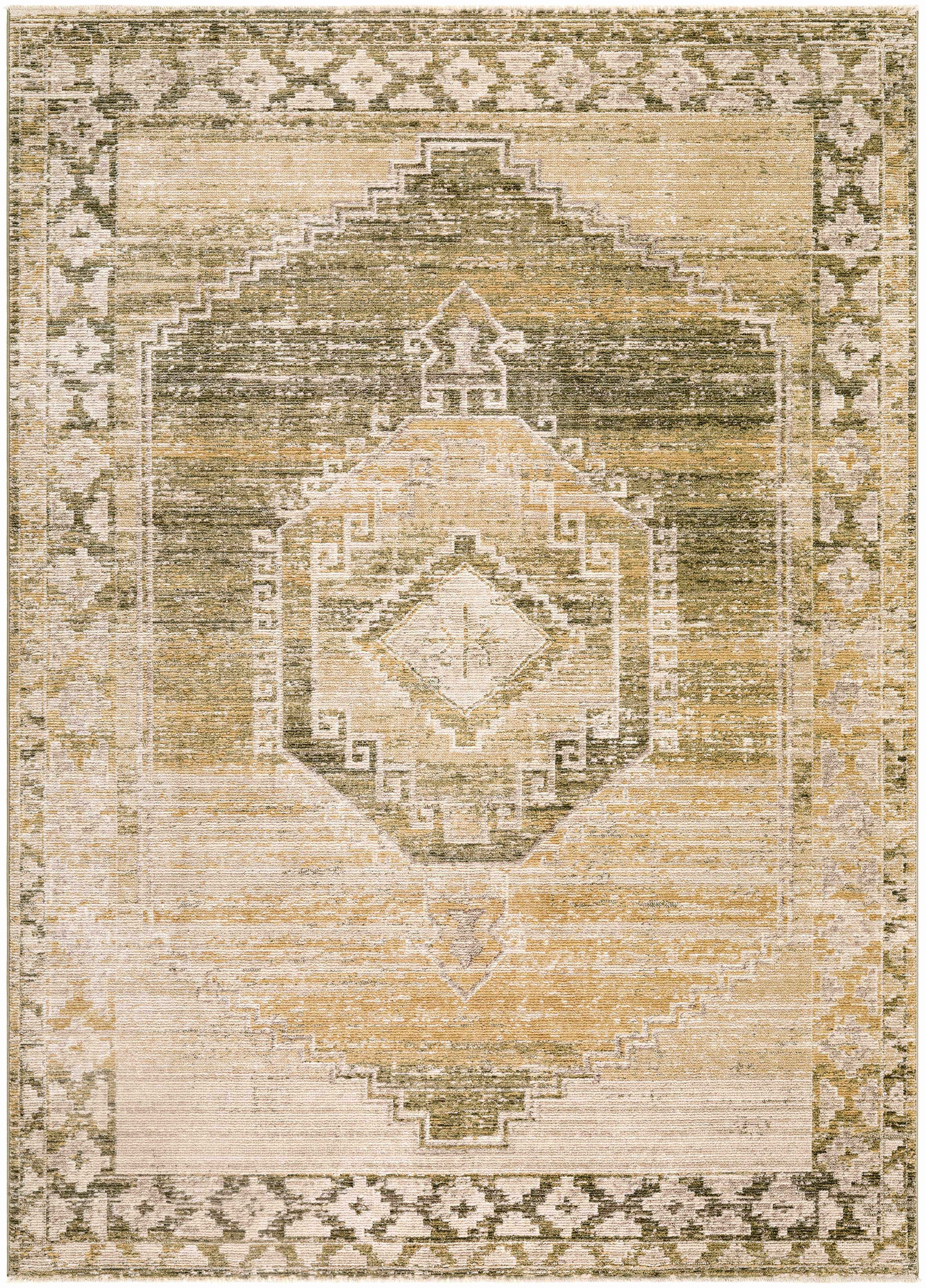 Kairo Area Rug  Machine Woven  Tan and Off White