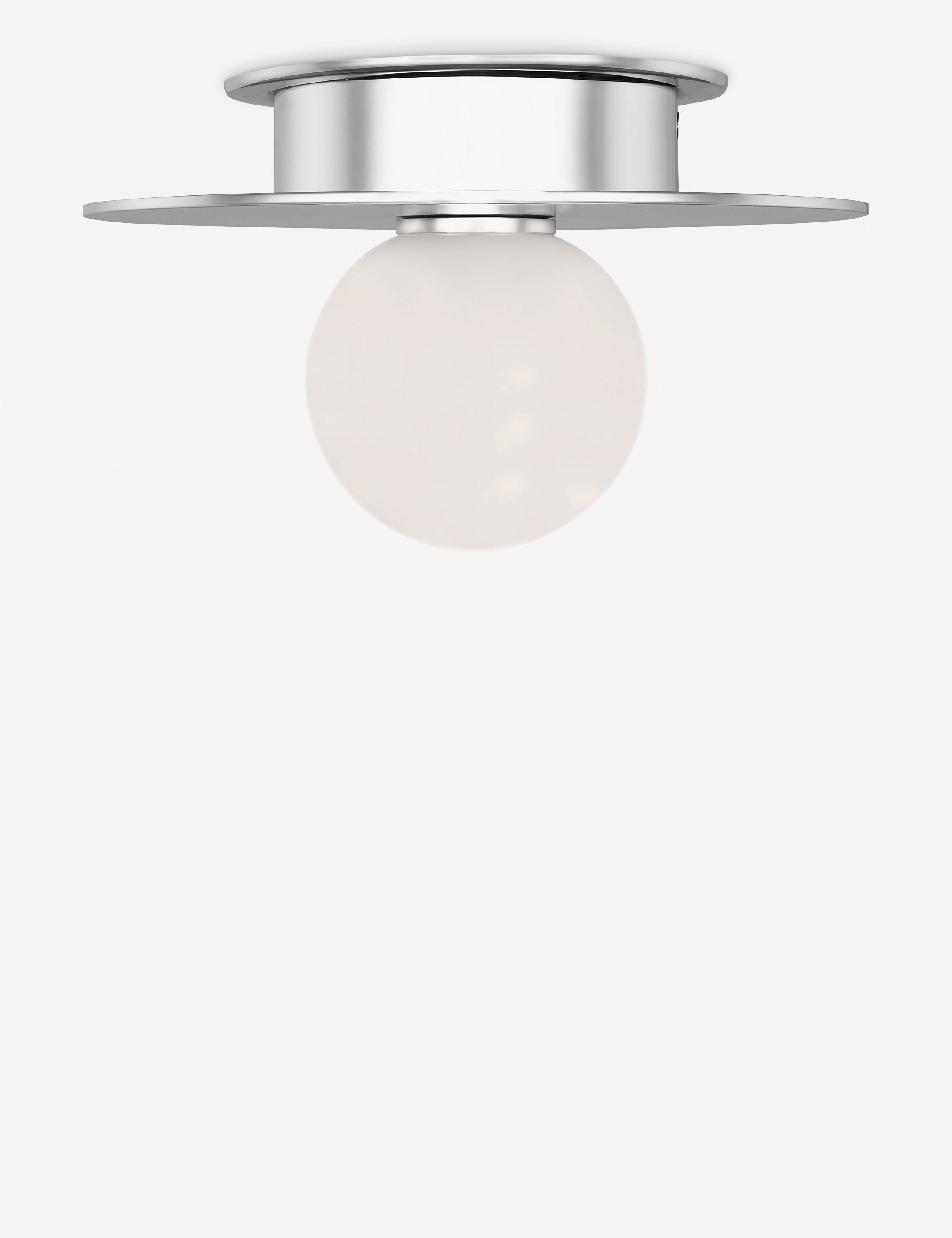 Natura Flush Mount Light | Milk Glass Globe, Curvilinear Design
