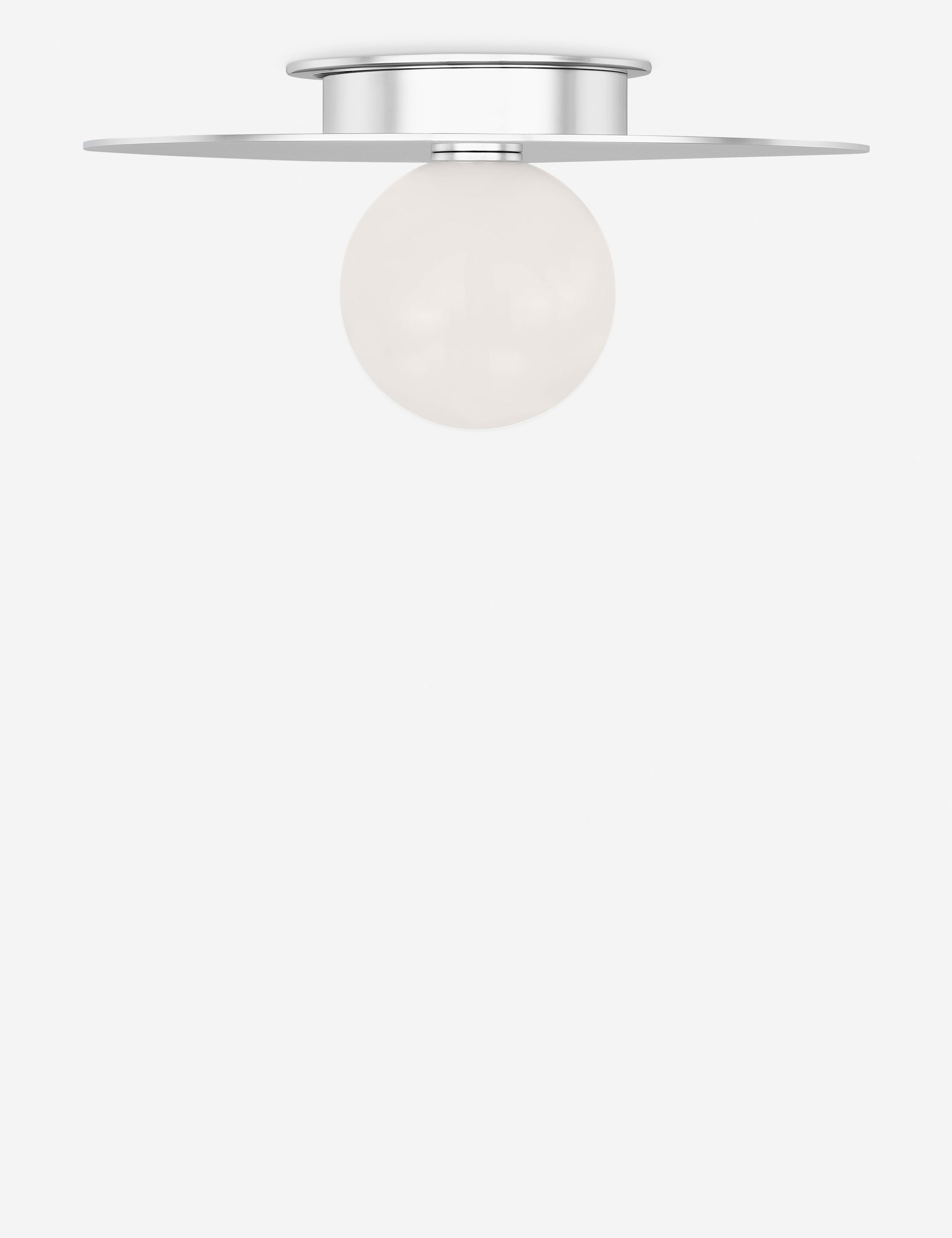 Natura Flush Mount Light | Milk Glass Globe, Curvilinear Design