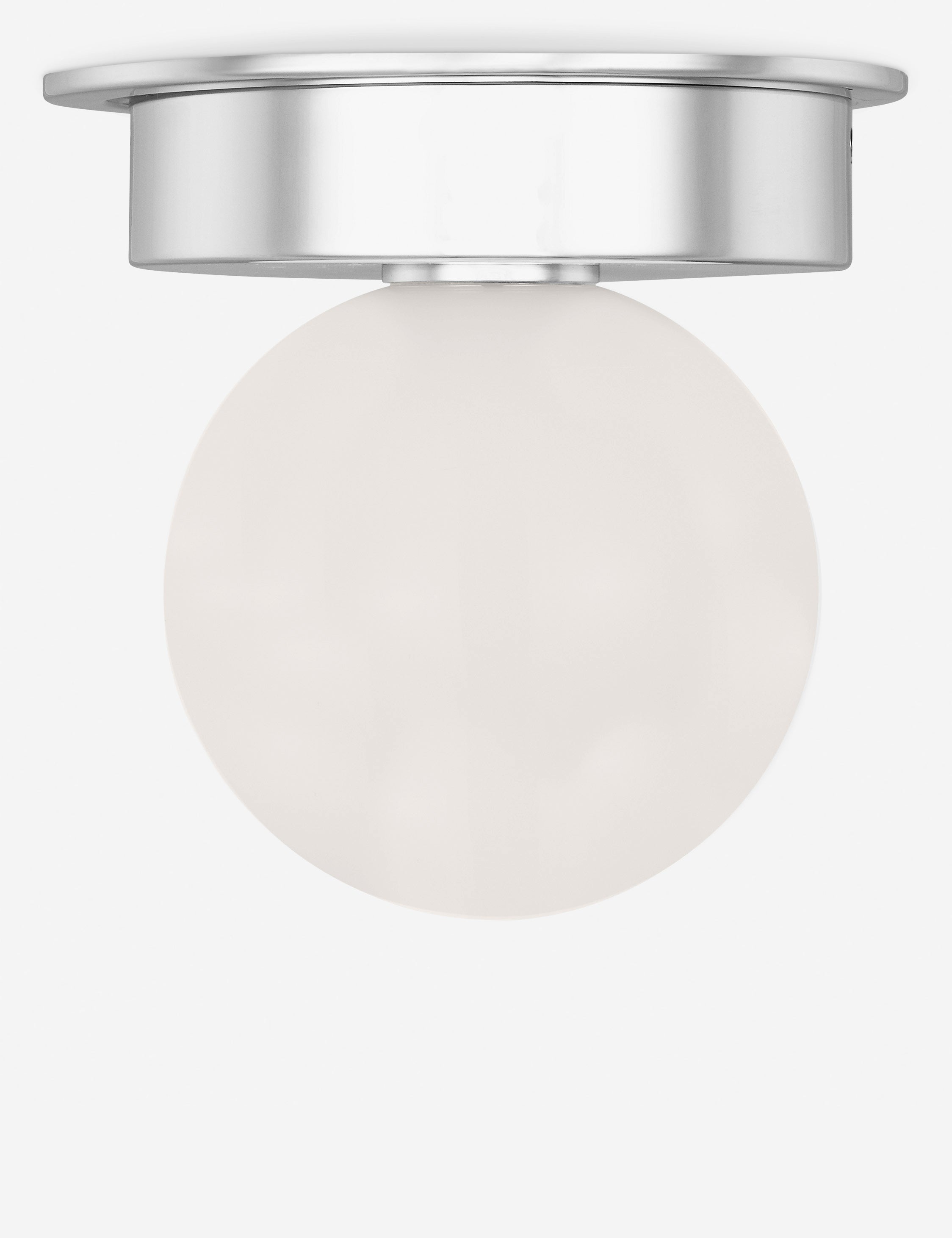 Natura Flush Mount Light | Milk Glass Globe, Curvilinear Design