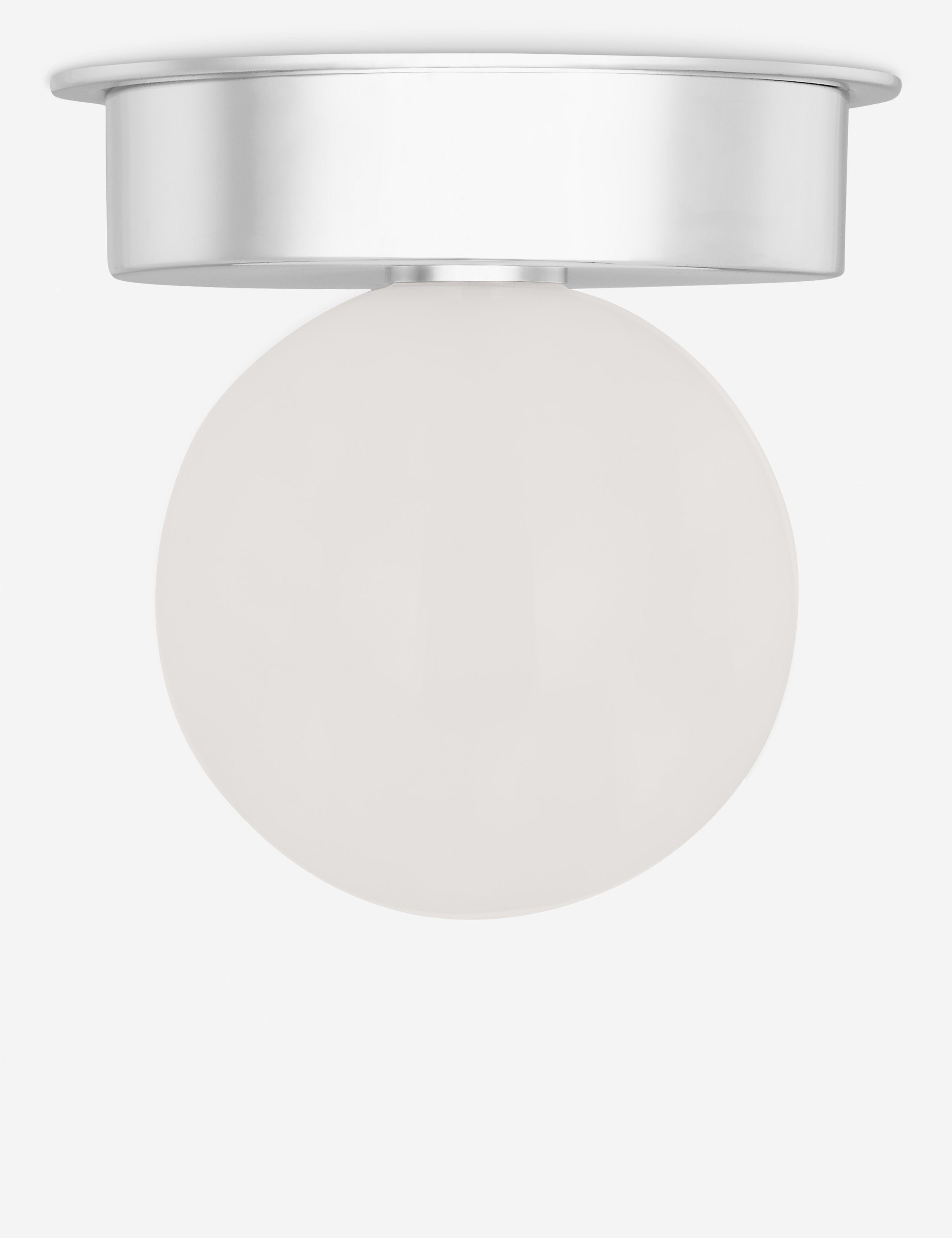 Natura Flush Mount Light | Milk Glass Globe, Curvilinear Design