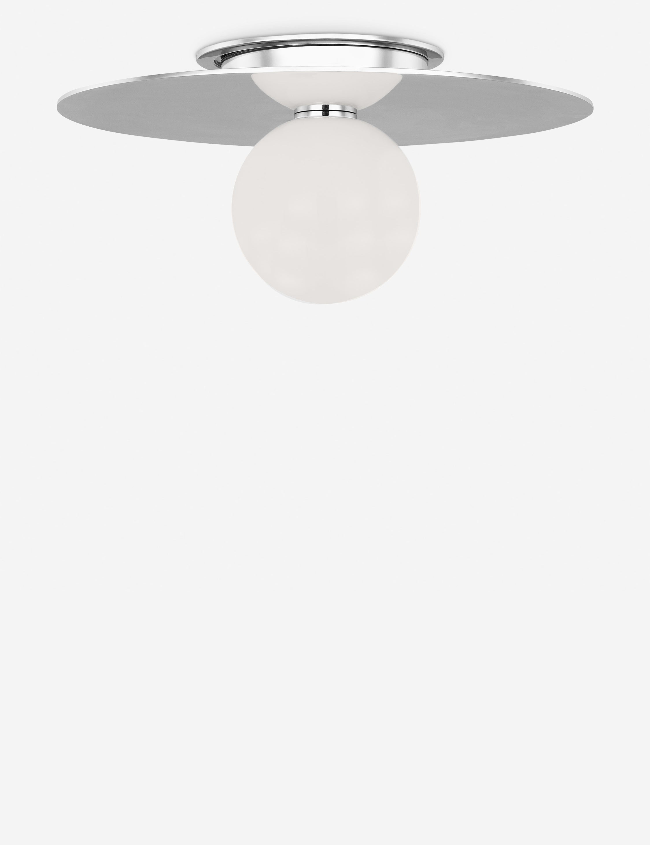 Natura Flush Mount Light | Milk Glass Globe, Curvilinear Design