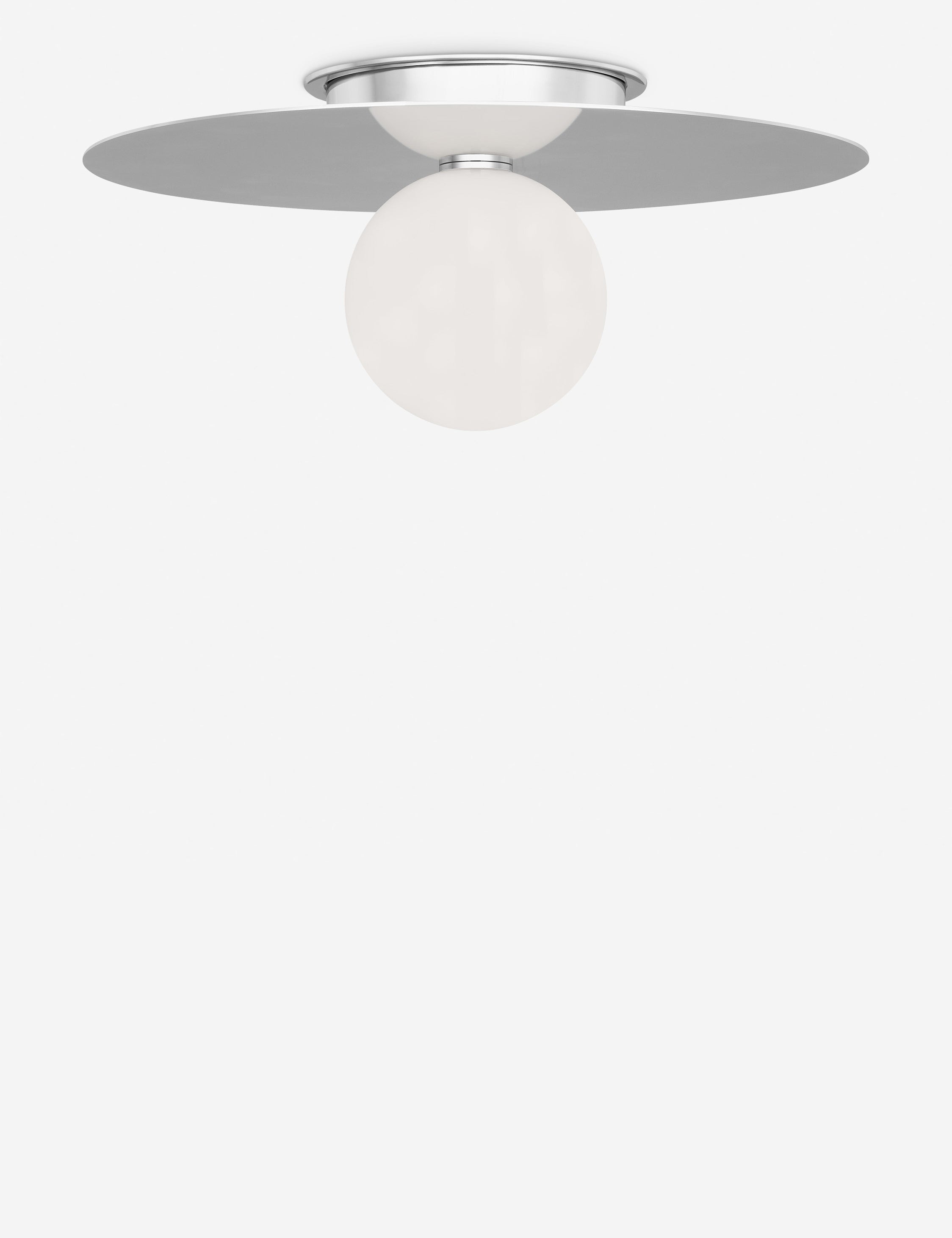 Natura Flush Mount Light | Milk Glass Globe, Curvilinear Design