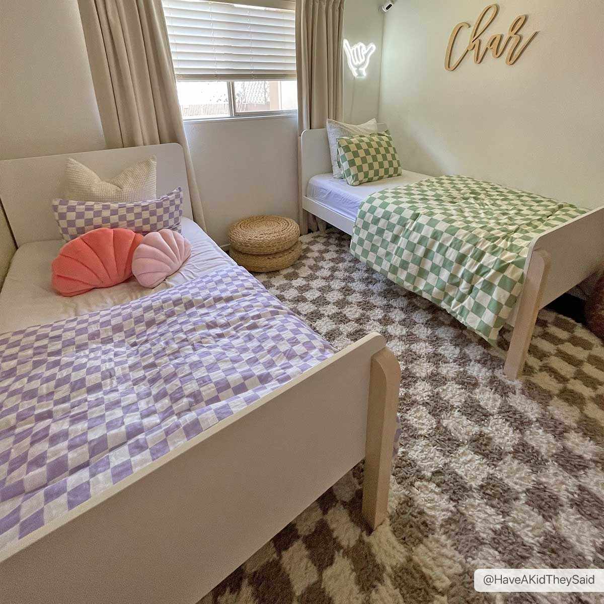 Kairo Checkered Shag Rug  Plush Pile, 100% Polyester, Machine Woven