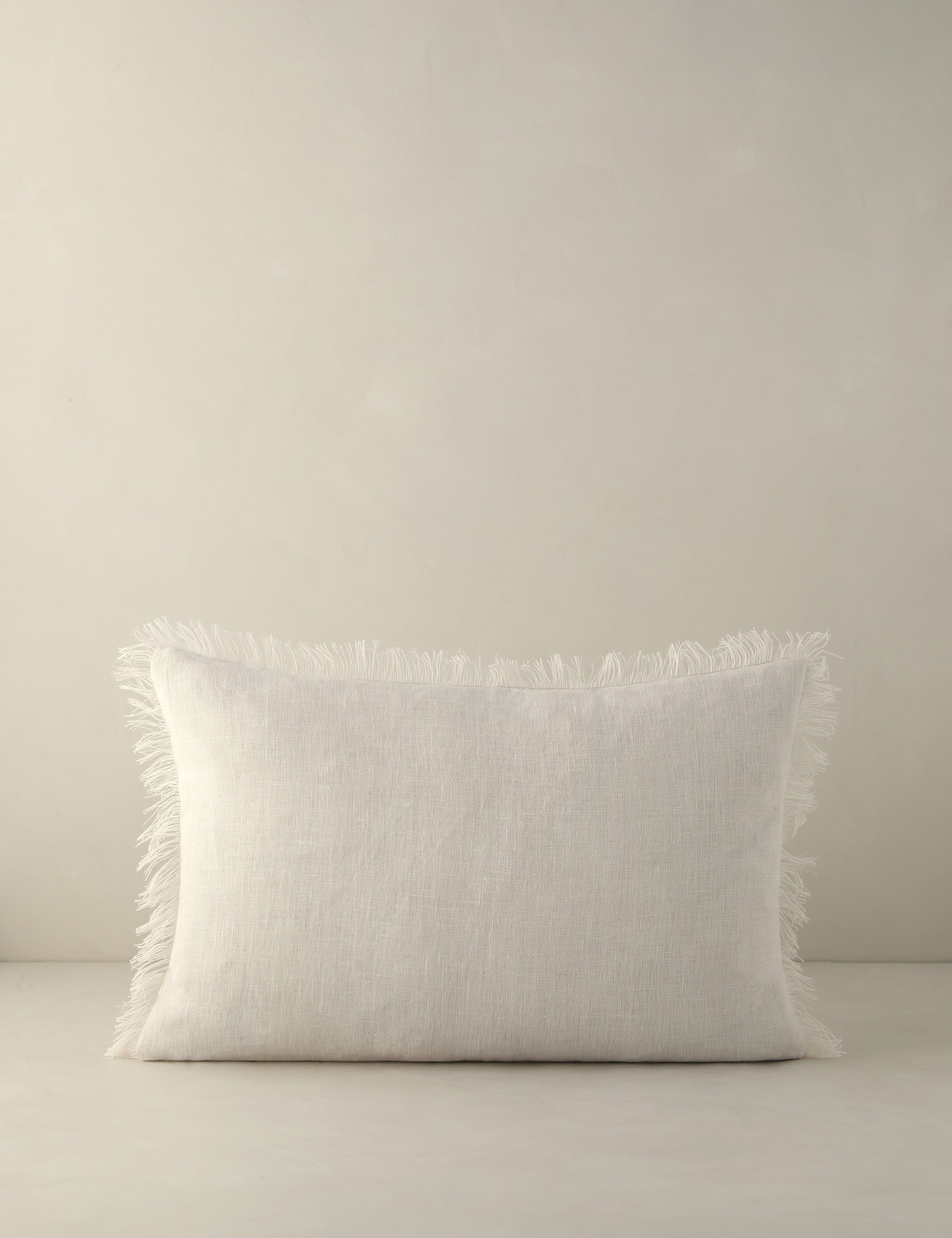 Kira Linen Pillow | Natural Fiber, Fringe Detail
