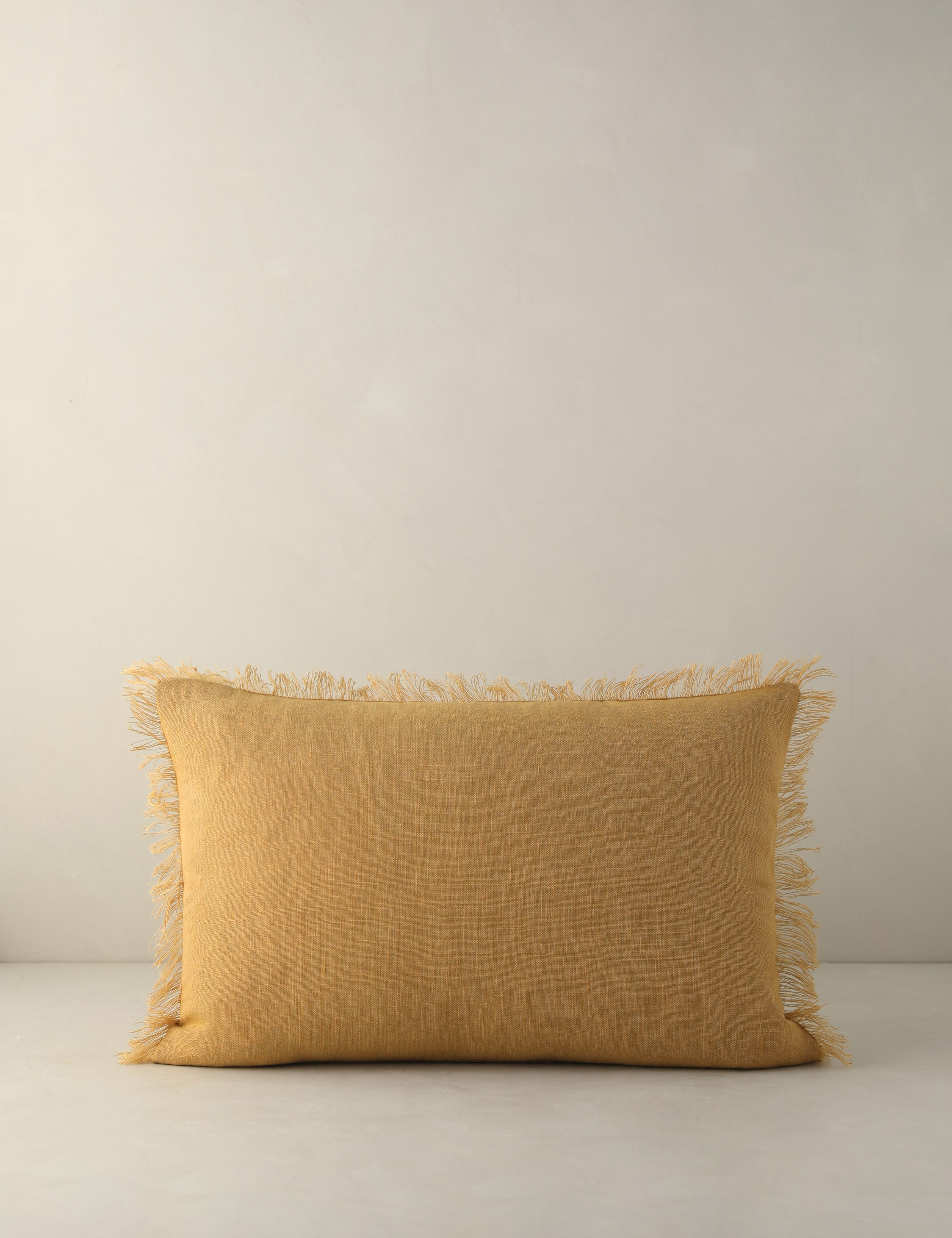 Kira Linen Pillow | Natural Fiber, Fringe Detail
