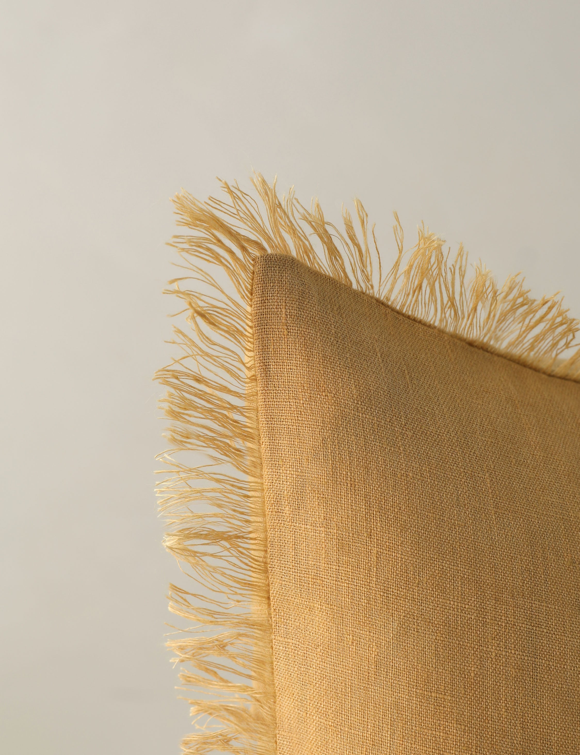 Kira Linen Pillow | Natural Fiber, Fringe Detail