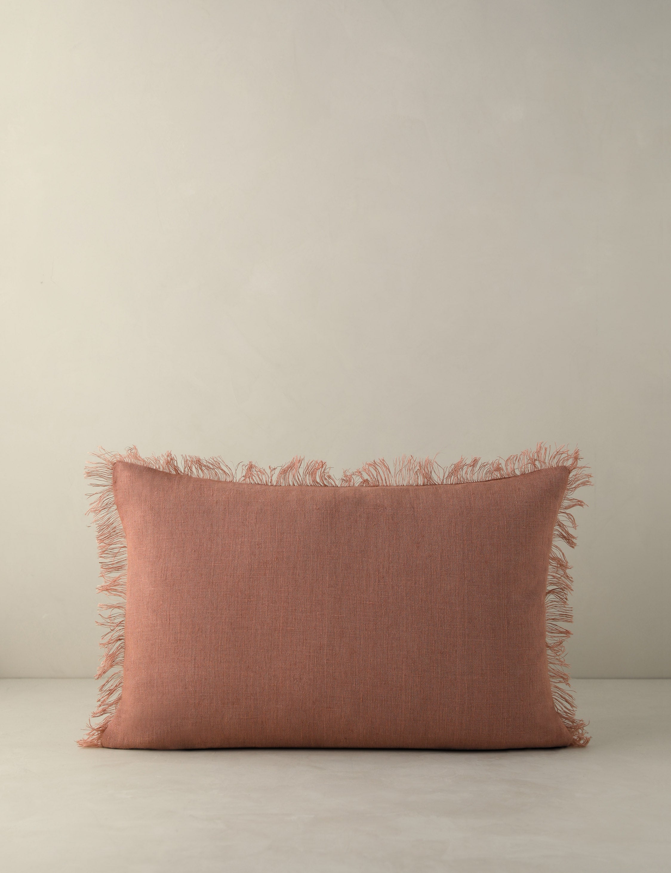 Kira Linen Pillow | Natural Fiber, Fringe Detail
