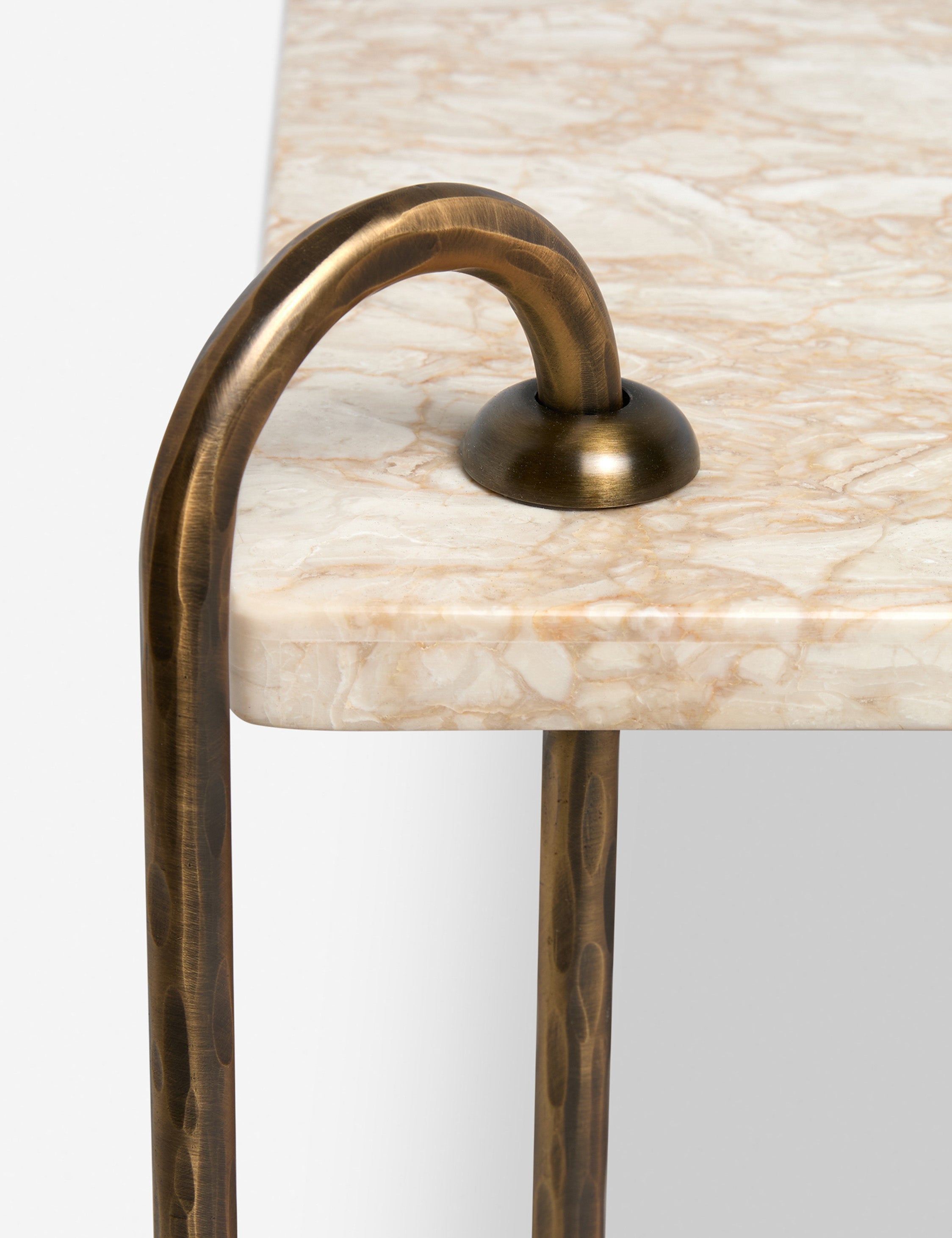 Kona Coffee Table | Ivory Marble Top, Bronze-Plated Legs