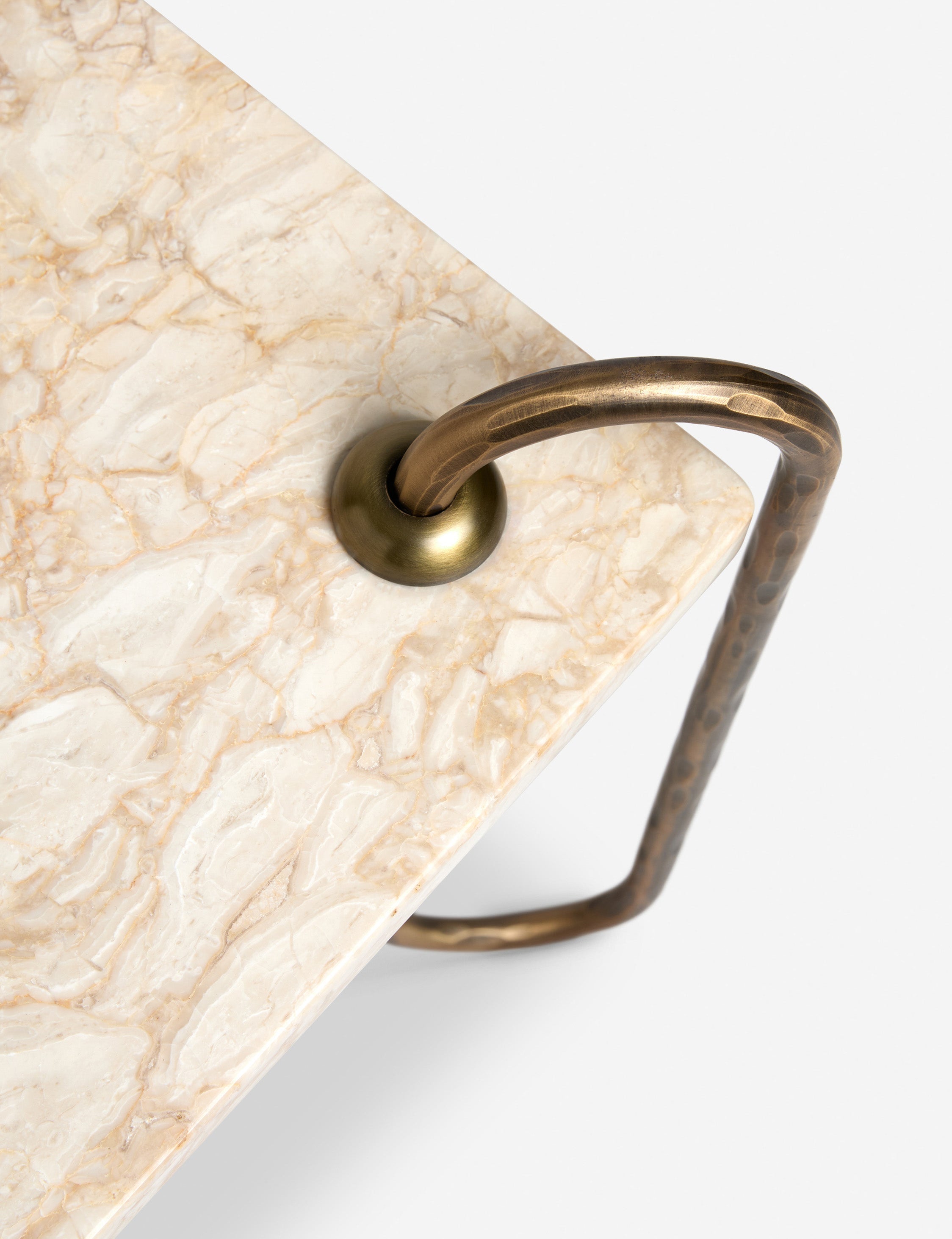 Kona Coffee Table | Ivory Marble Top, Bronze-Plated Legs