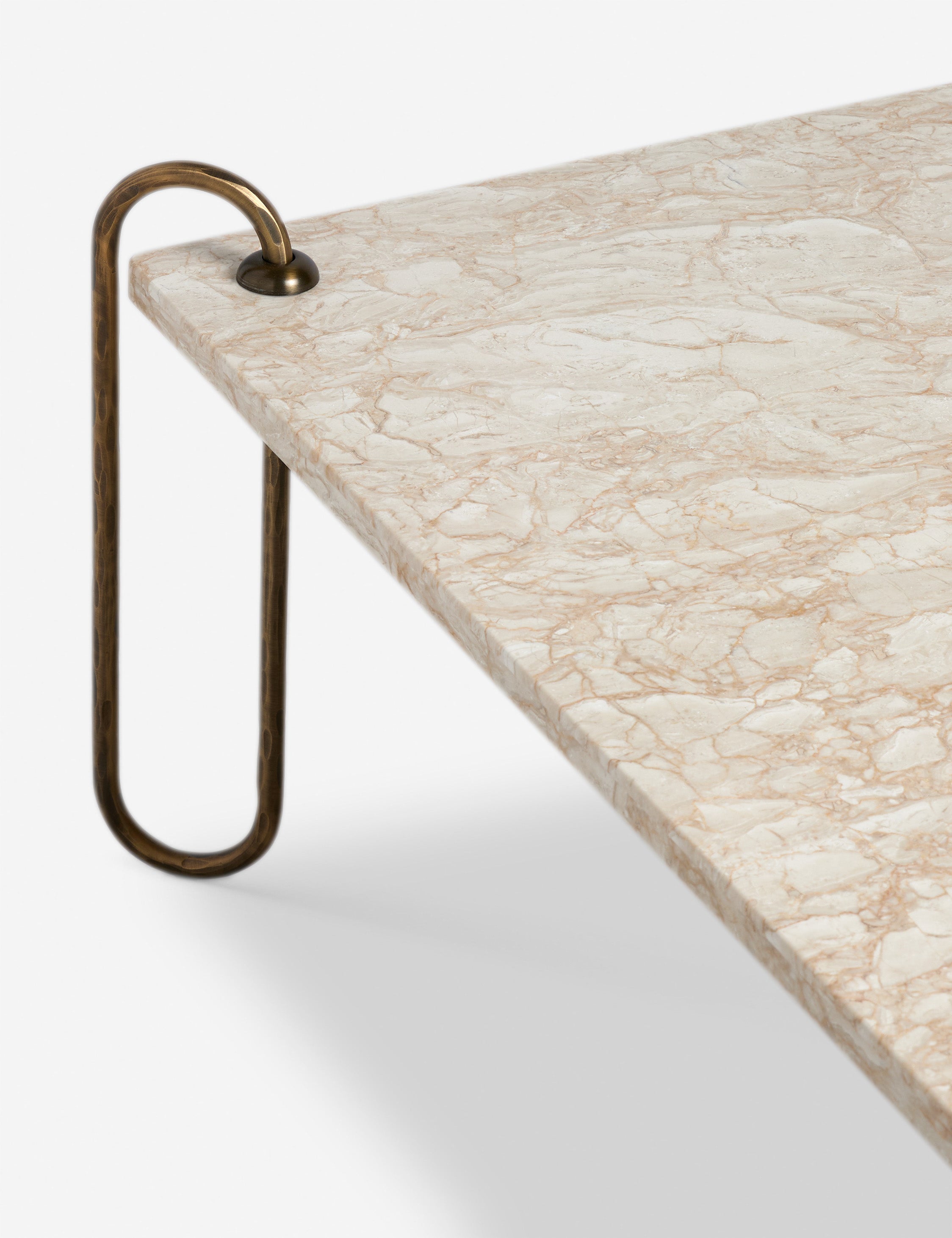 Kona Coffee Table | Ivory Marble Top, Bronze-Plated Legs