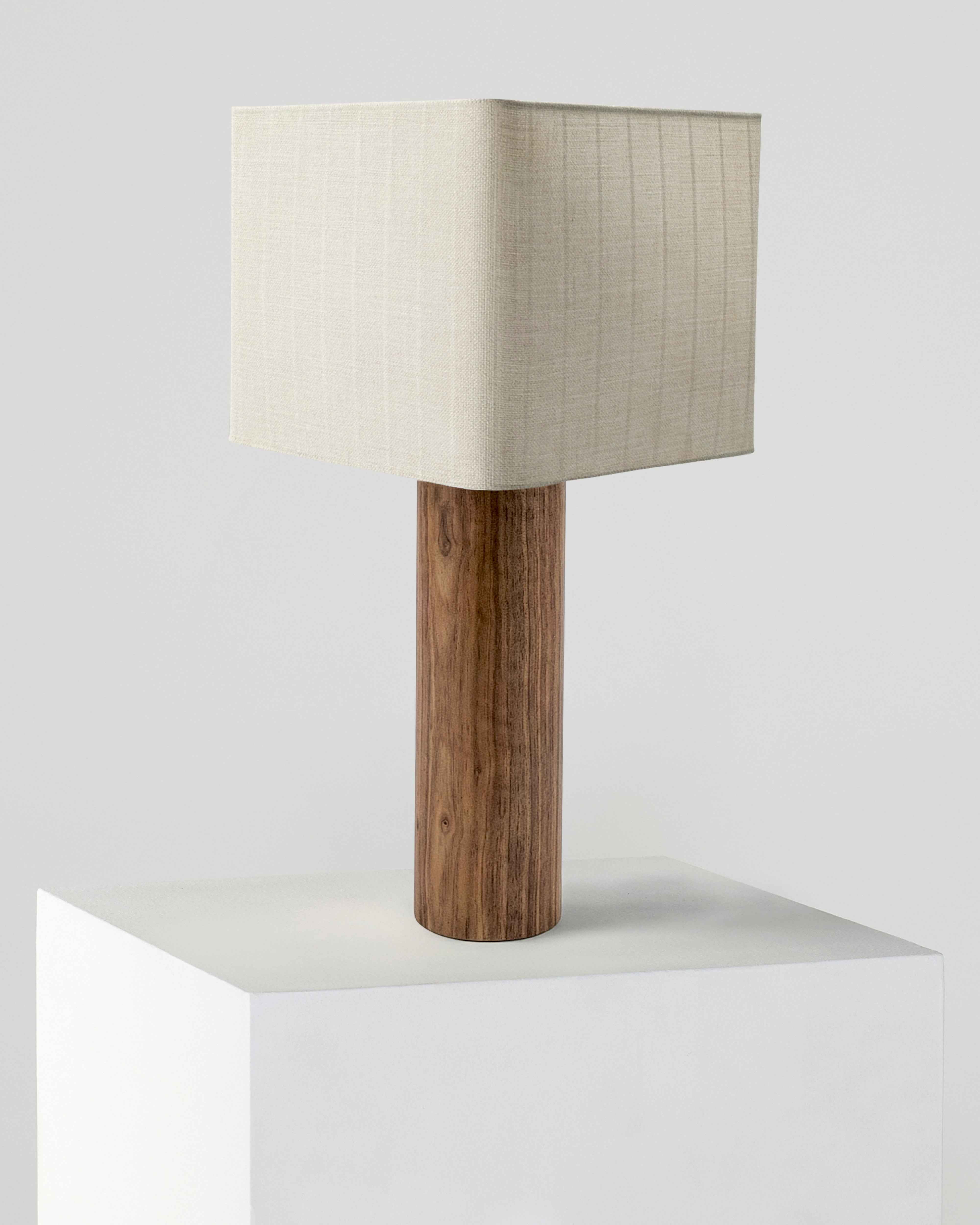 Koa Table Lamp | Koa Wood Base, Cotton Shade