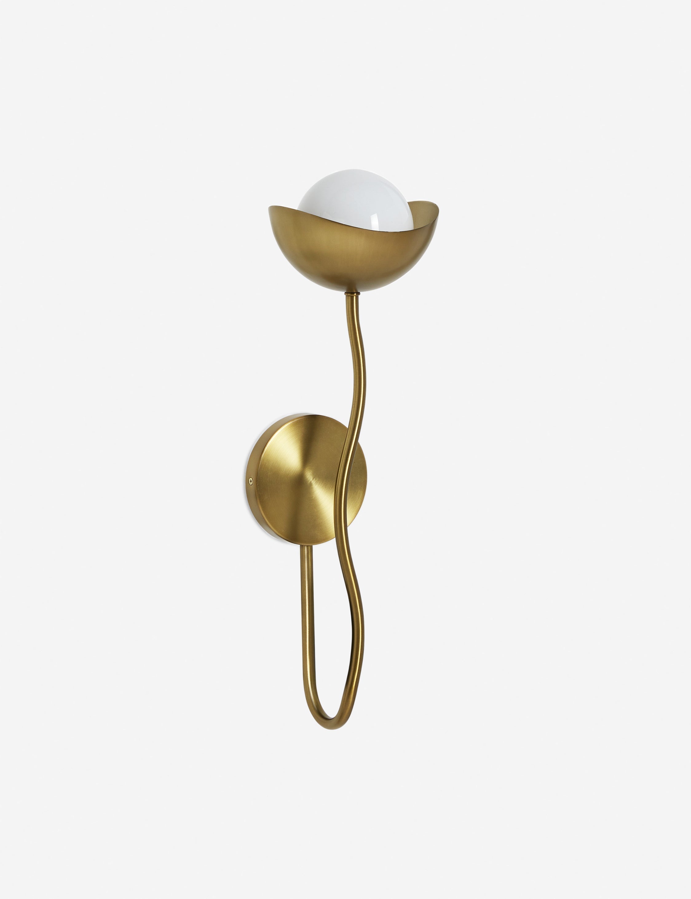 Kaya Sconce | Opal Glass Orb, Wavy Arm Design