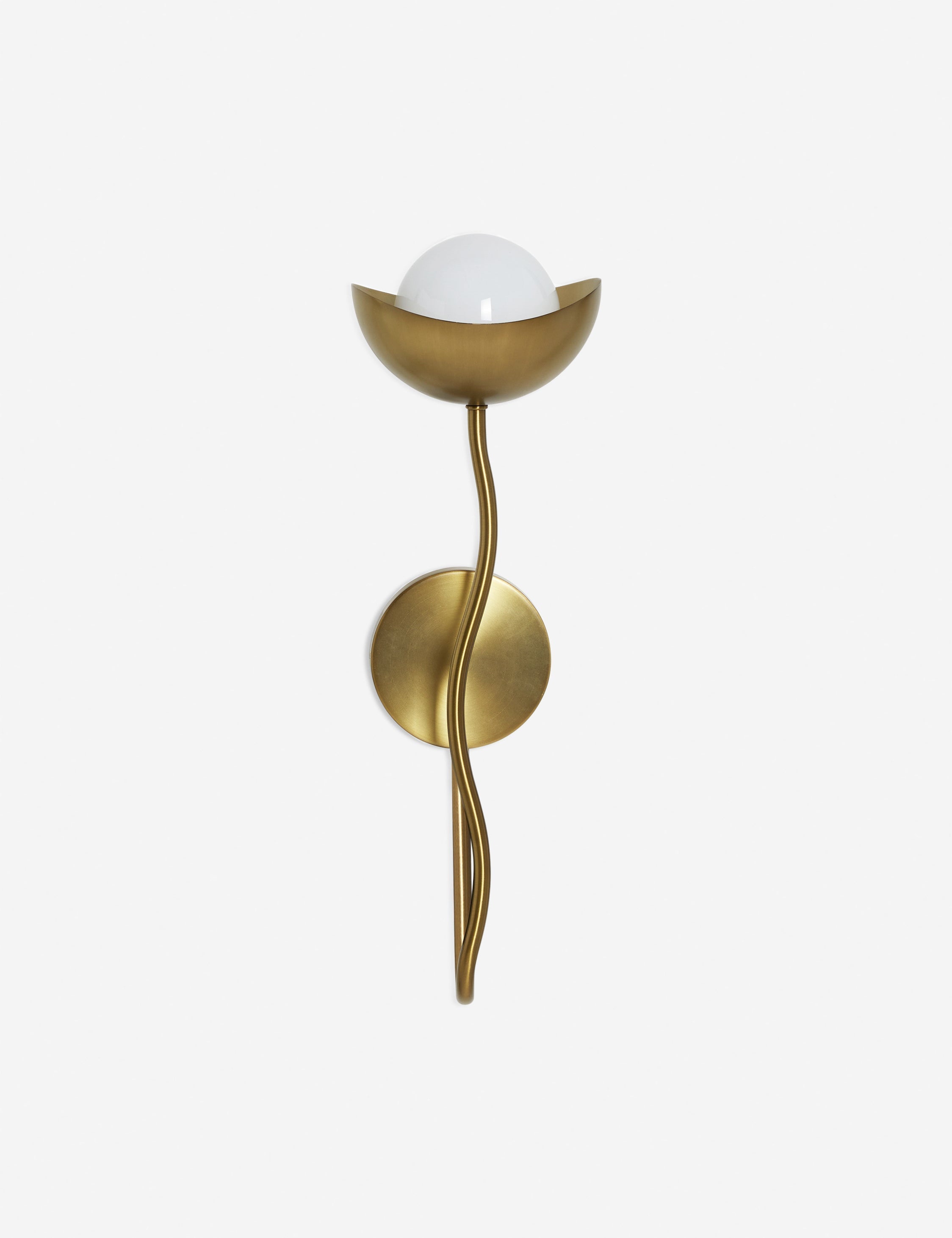 Kaya Sconce | Opal Glass Orb, Wavy Arm Design