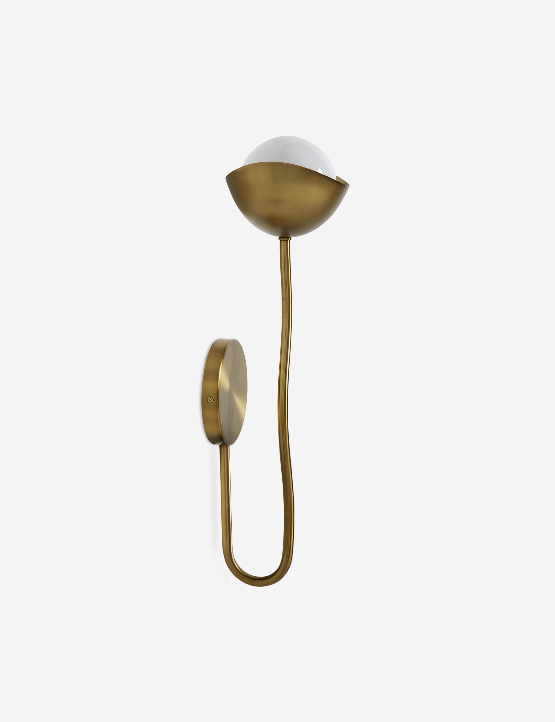 Kaya Sconce | Opal Glass Orb, Wavy Arm Design